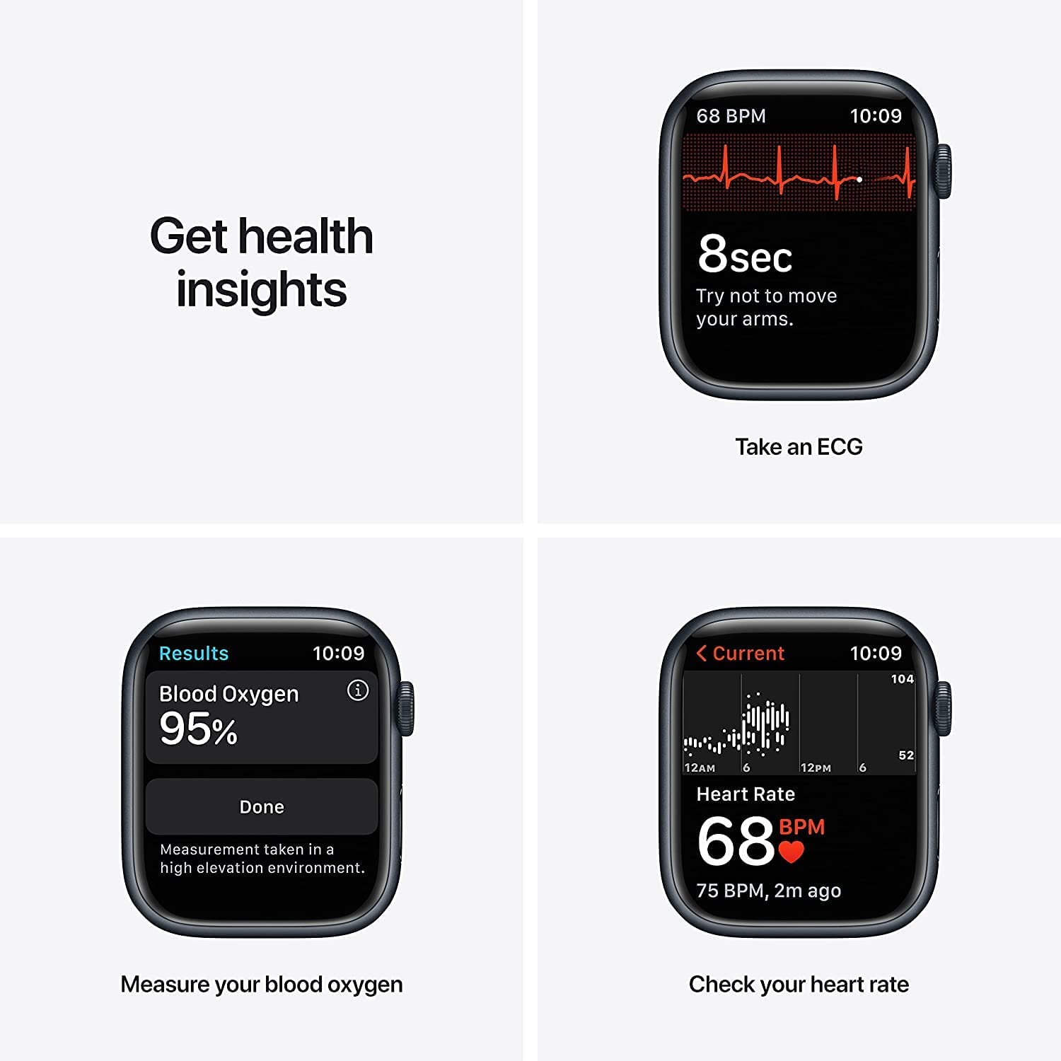 Apple Watch Series 7 (GPS, 45mm) Midnight Aluminum Case with Sport Band - Renewed Premium Smartwatch for Fitness Tracking & Notifications | Perfect for Running, Swimming & Daily Wear
