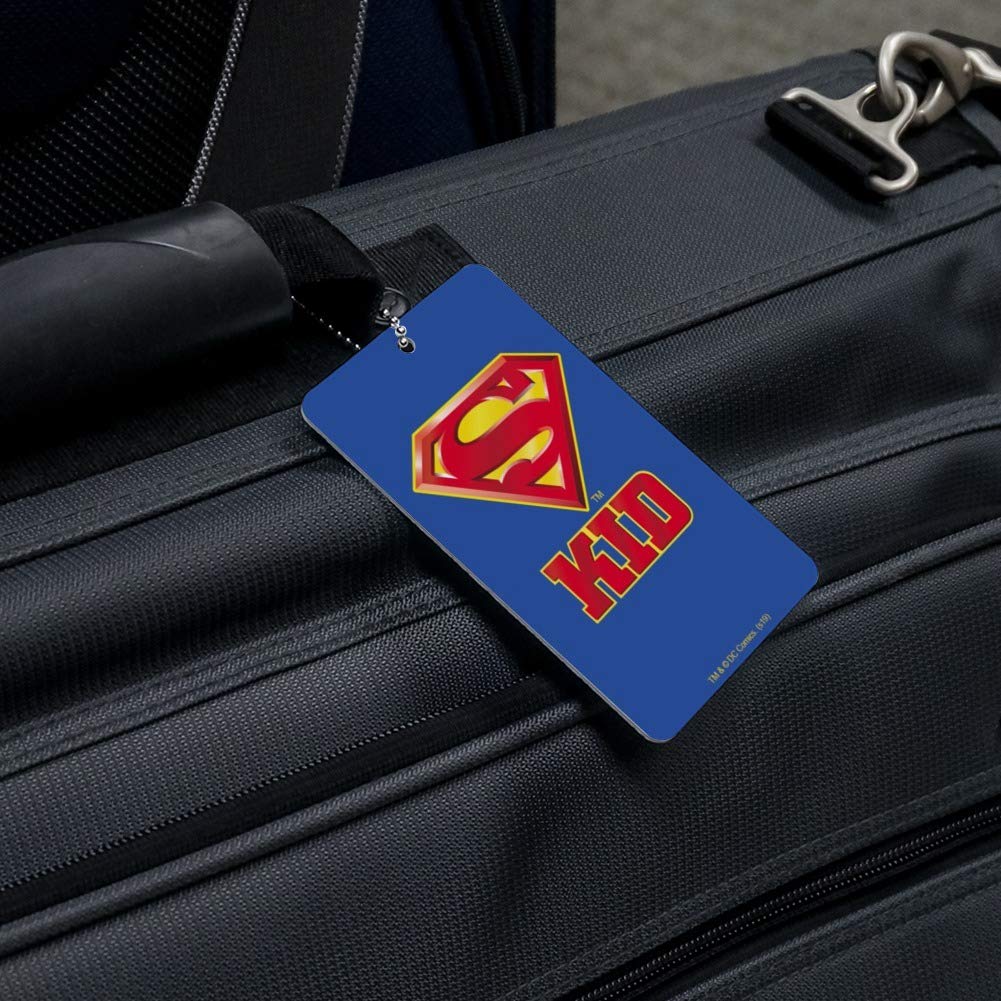 Superman Logo Kids Luggage Tag - Durable Carry-On ID Tag for Suitcases & Backpacks - Perfect for Travel, School & Gift Giving