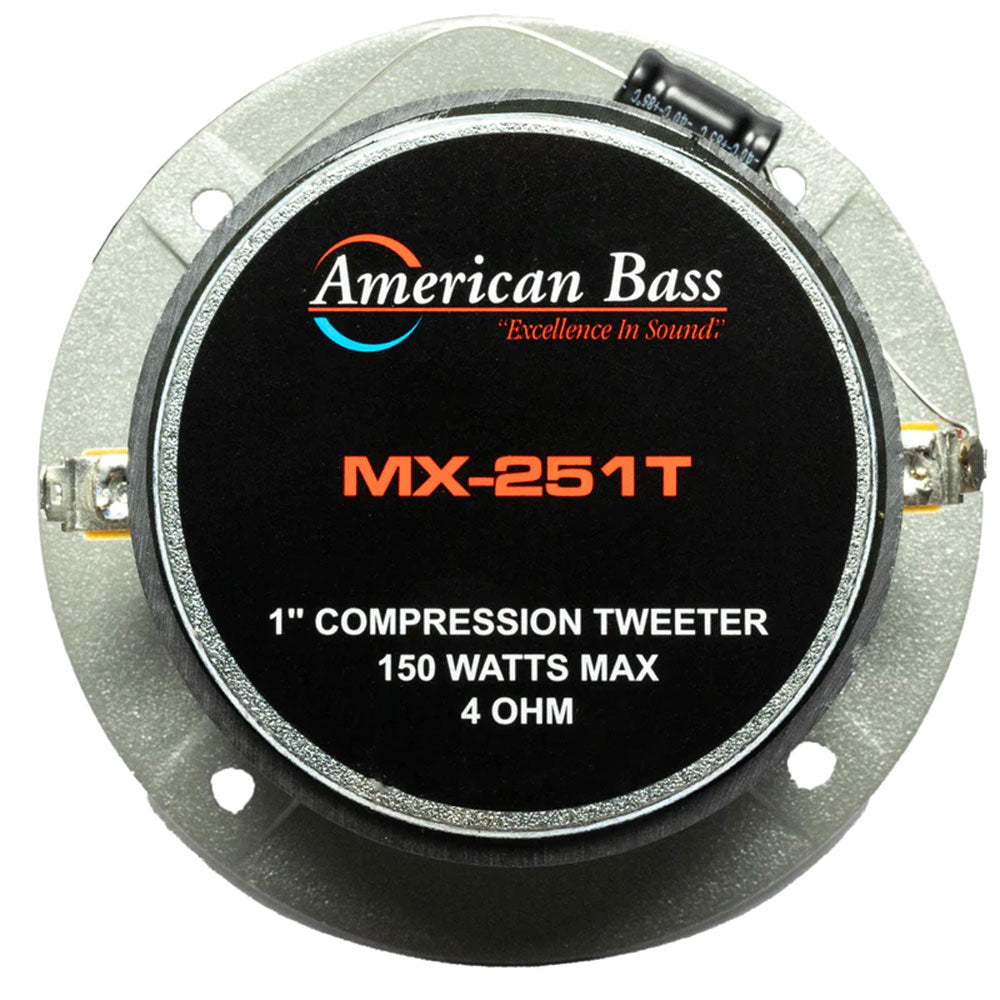 American Bass MX251T 1 Inch 150W MX Series High-Performance Compression Tweeters - Perfect for Car Audio Systems, Home Theater, and Professional DJ Setups