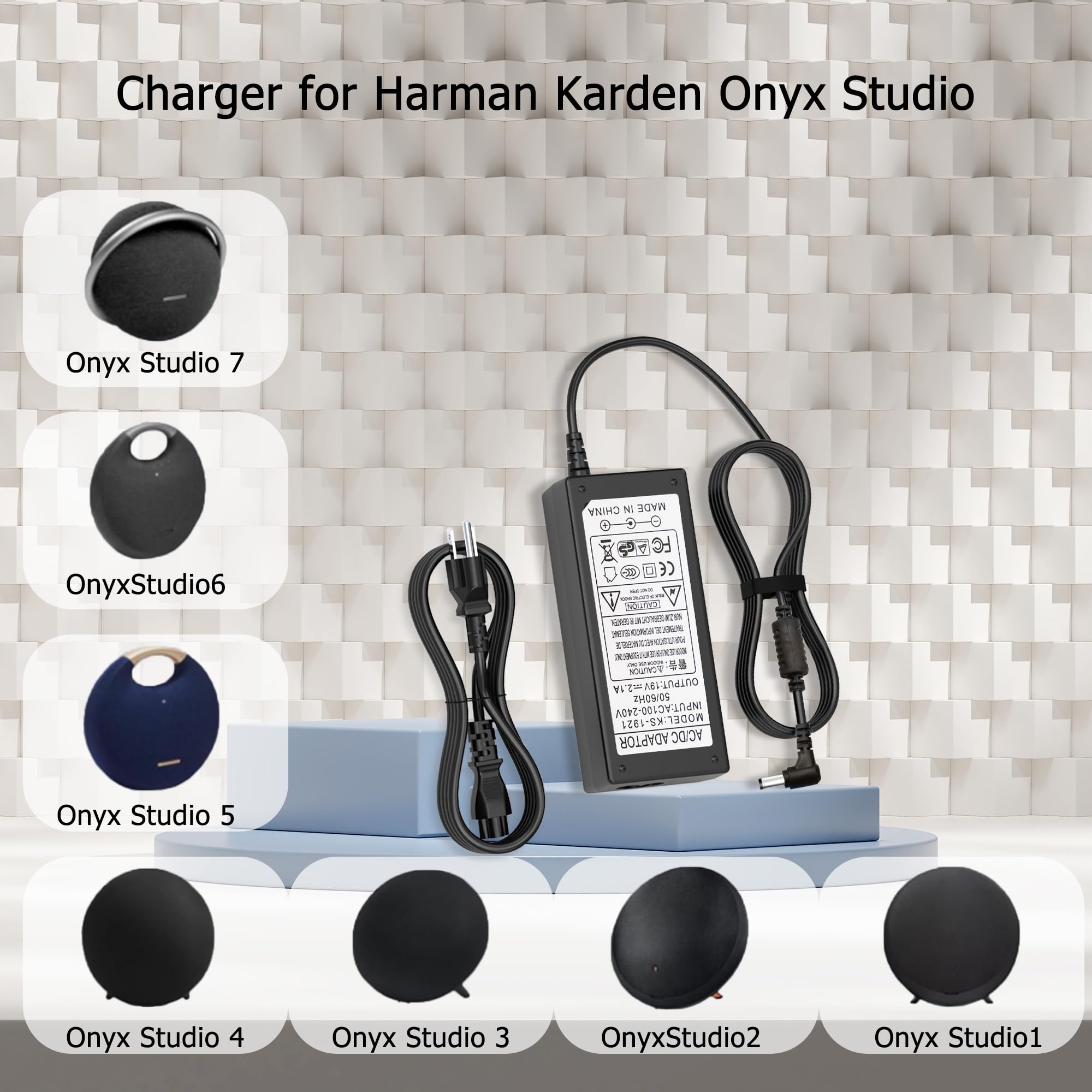 19V AC/DC Power Adapter Charger for Harman Kardon Onyx Studio 1-7 Wireless Bluetooth Speaker | Replacement Charging Cord | Perfect for Home, Office & Outdoor Use