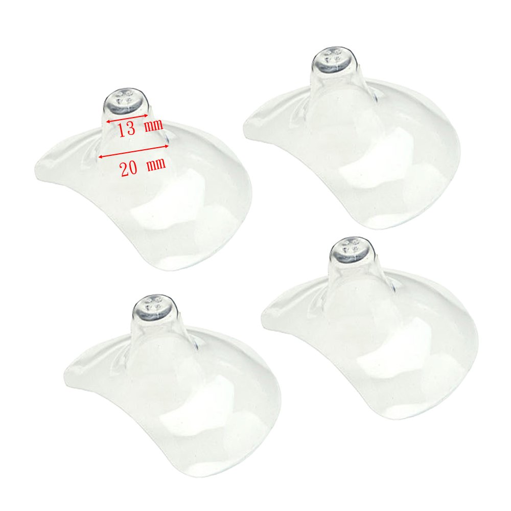 Maymom Nipple Shield for Breastfeeding - Small/Extra Small Size (4-Pack) with Reusable Storage Case - Thicker Design for Comfort & Protection - Ideal for New Moms & Nursing Mothers