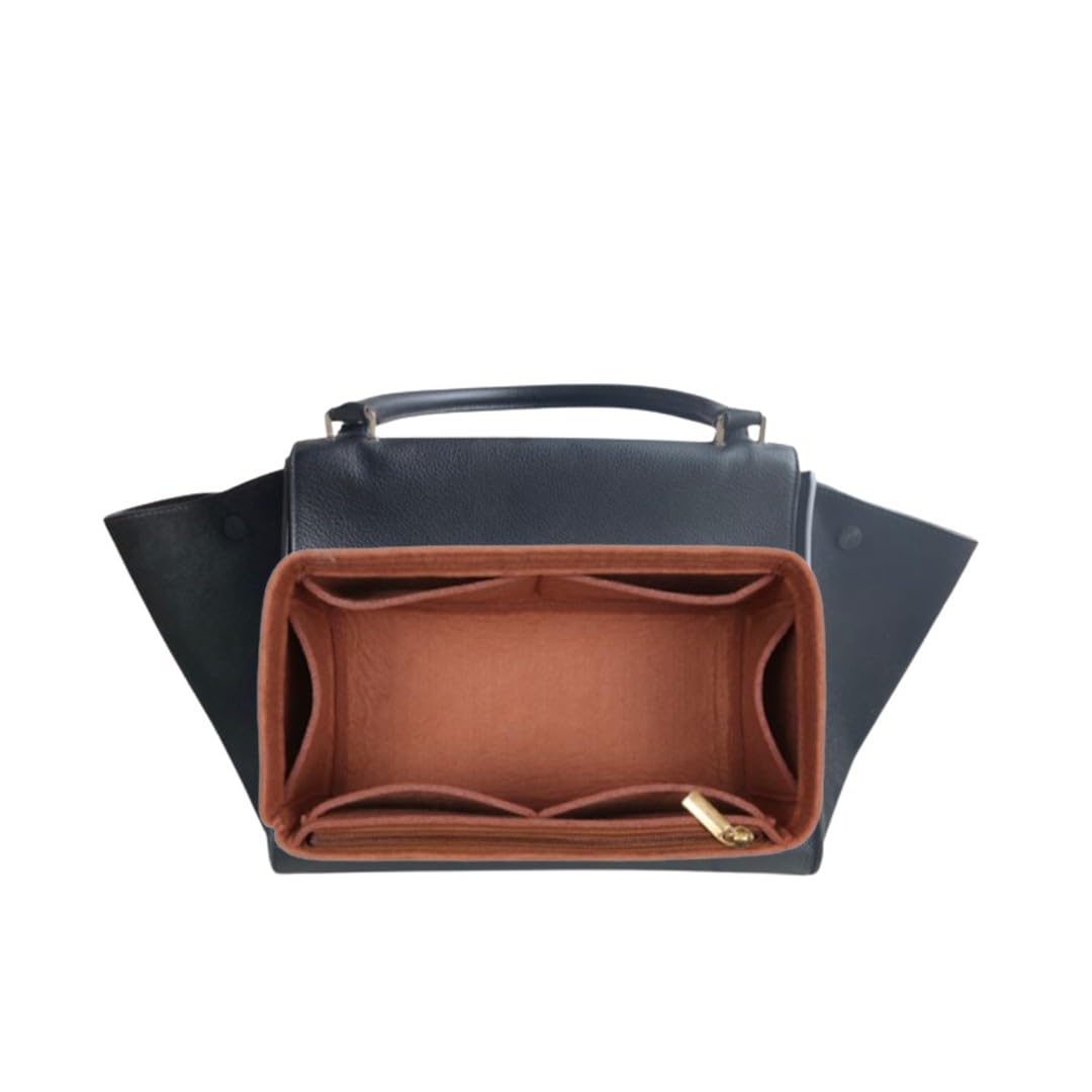 Premium Bag Organizer Insert for Celine Trapeze Small - Black Layout C | Perfect for Travel, Work & Daily Use | Keeps Your Designer Handbag Neat & Tidy