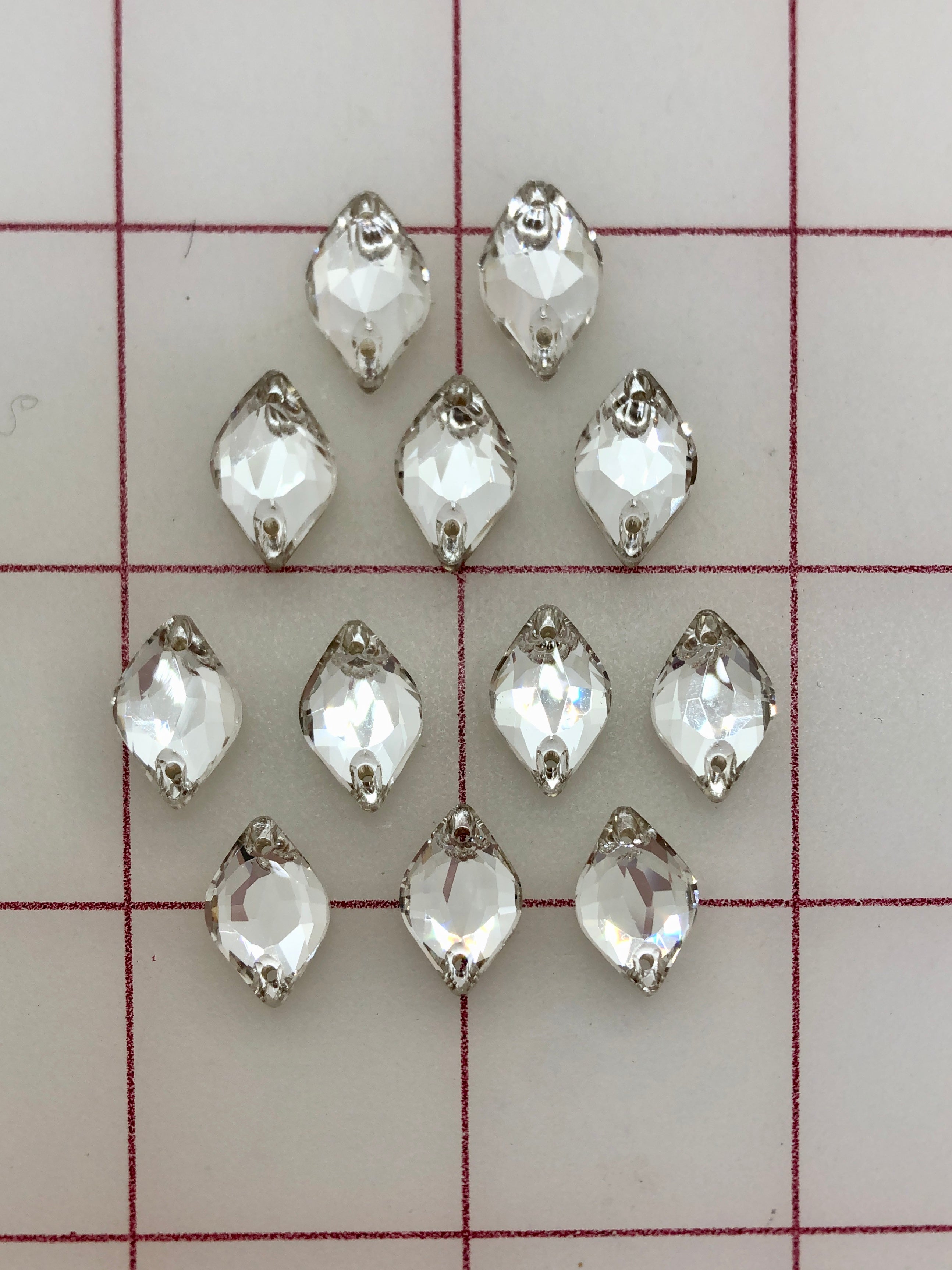 14X9mm Premium Machine Cut Lemon Shape Rhinestones - Crystal Sew On Stones for DIY Clothing, Costumes, and Accessories - Perfect for Dresses, Hats, and Craft Projects