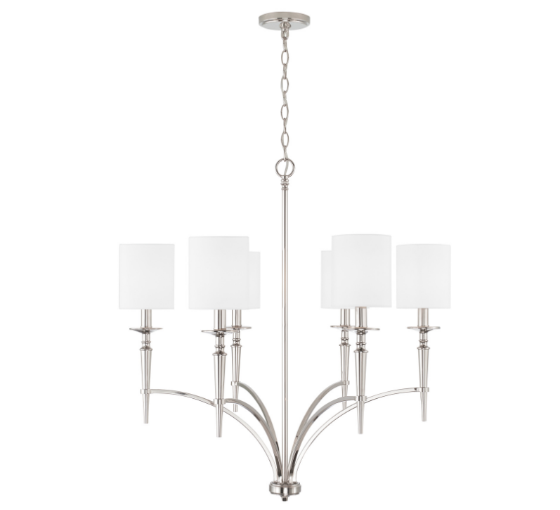 Elegant London 6-Light Crystal Chandelier - Modern Ceiling Lighting Fixture for Dining Room, Living Room & Bedroom Decor