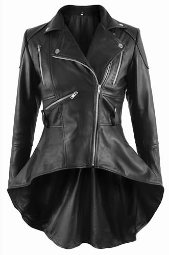 Peplum Real Leather Jacket