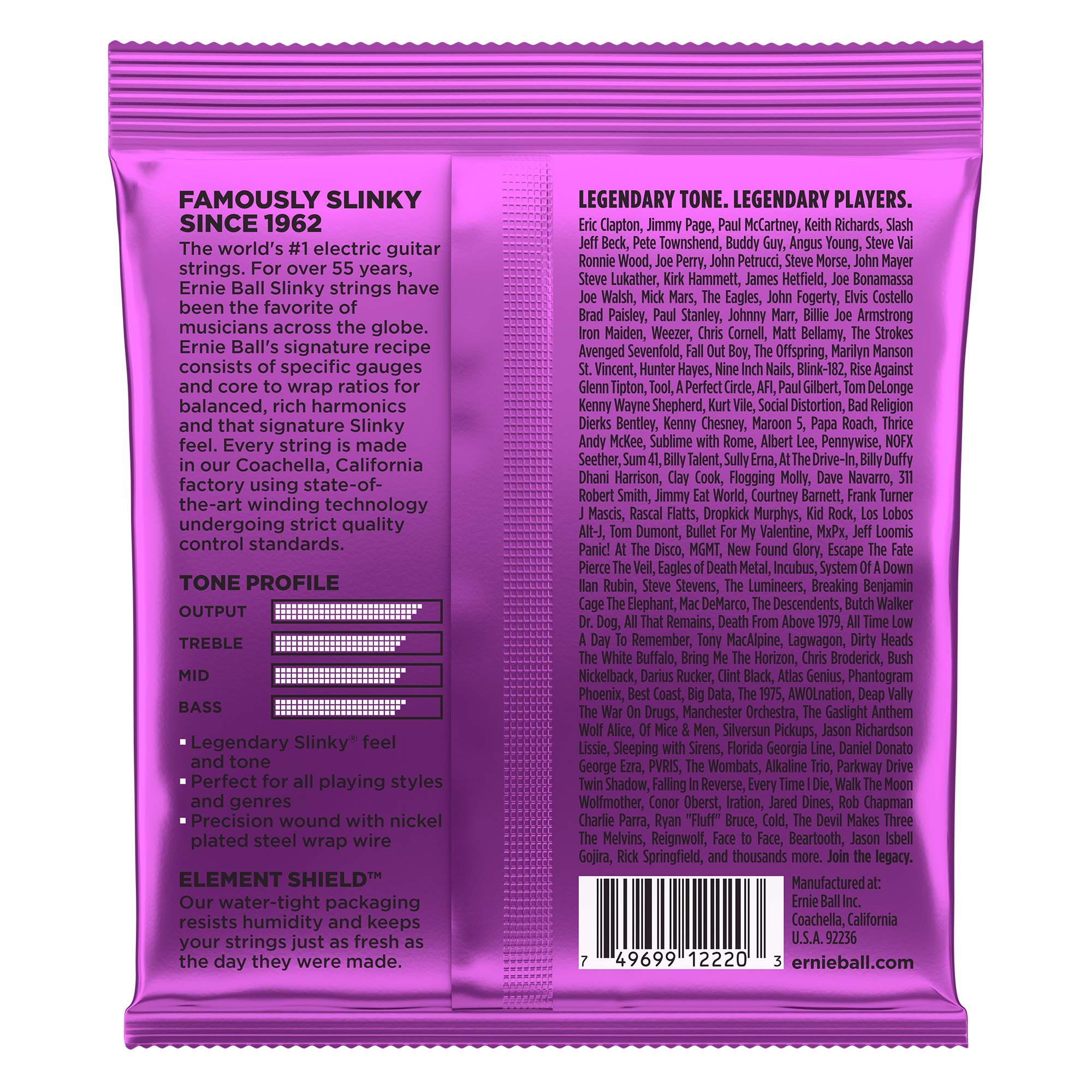 4-Pack Ernie Ball Power Slinky Nickel Wound Electric Guitar Strings (P02220) - Perfect for Rock, Metal & Heavy Gauge Players - Stage & Studio Performance