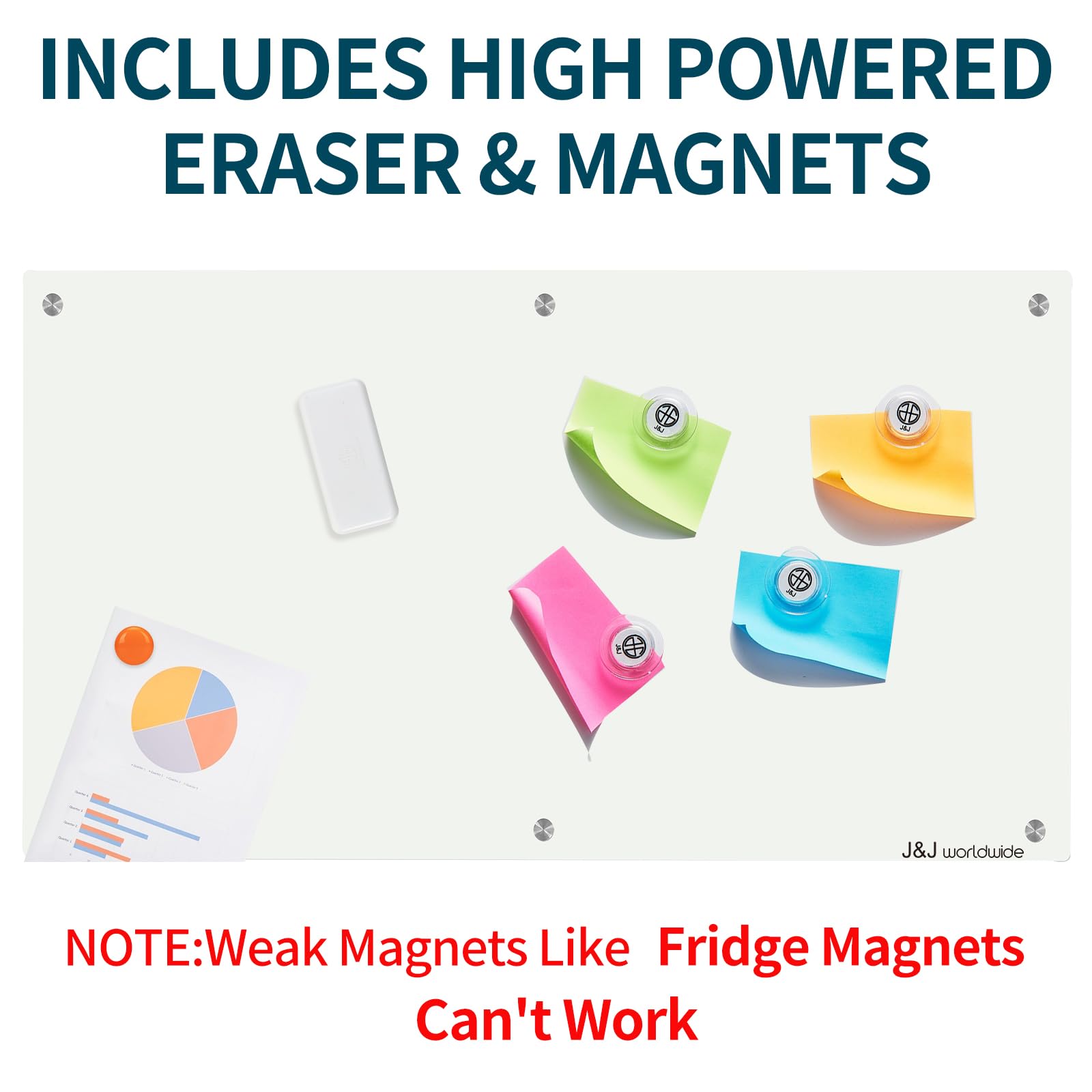 Premium 6' x 3' Magnetic Glass Dry Erase Board - Frameless Whiteboard for Home Office, Classroom & School - Includes Magnets, Markers & Eraser - Perfect for Presentations, Teaching & Home Organization