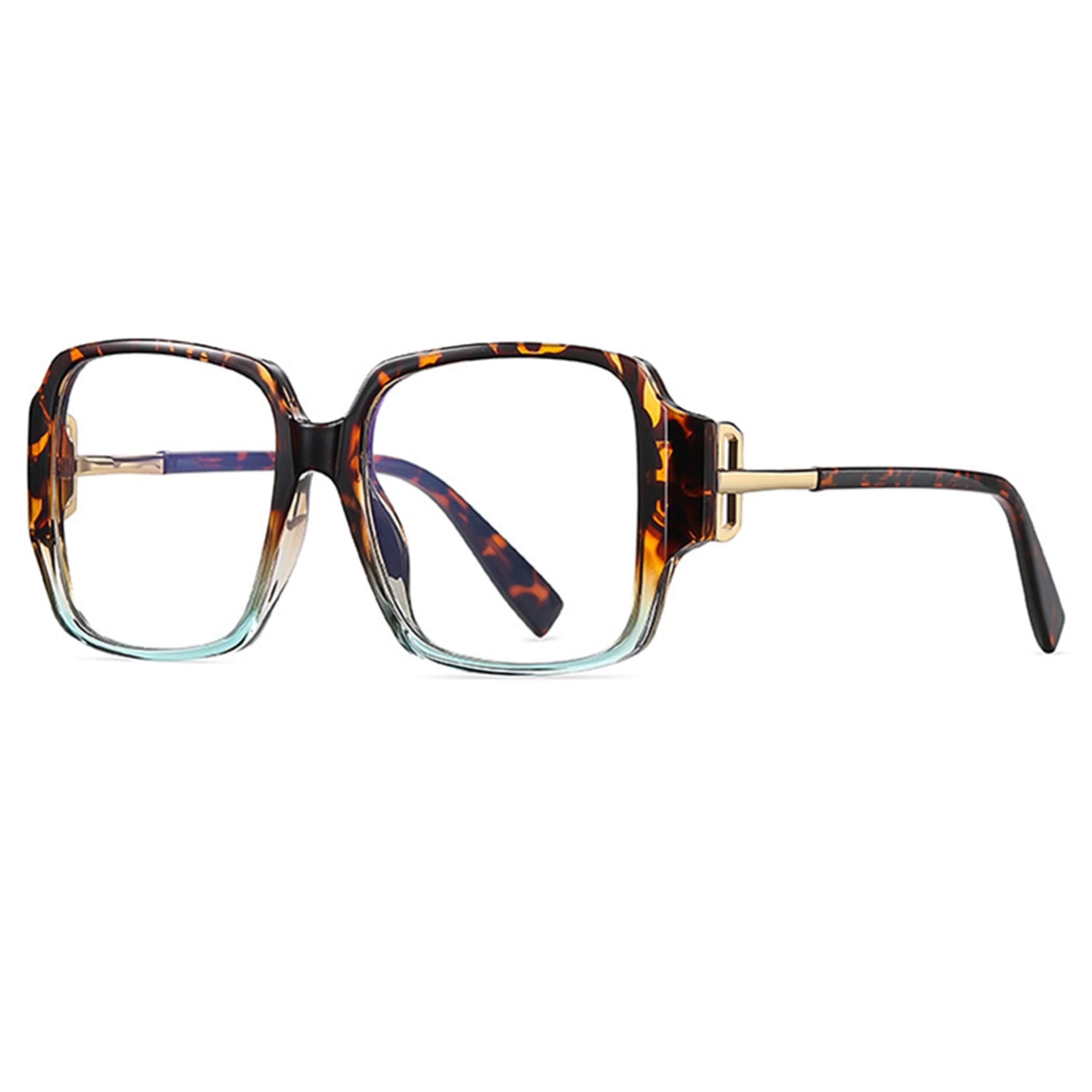 Trendy Oversized Blue Light Blocking Reading Glasses for Women - Stylish Gradient Square Frame Computer Glasses - Perfect for Office Work, Screen Time & Fashion Accessories