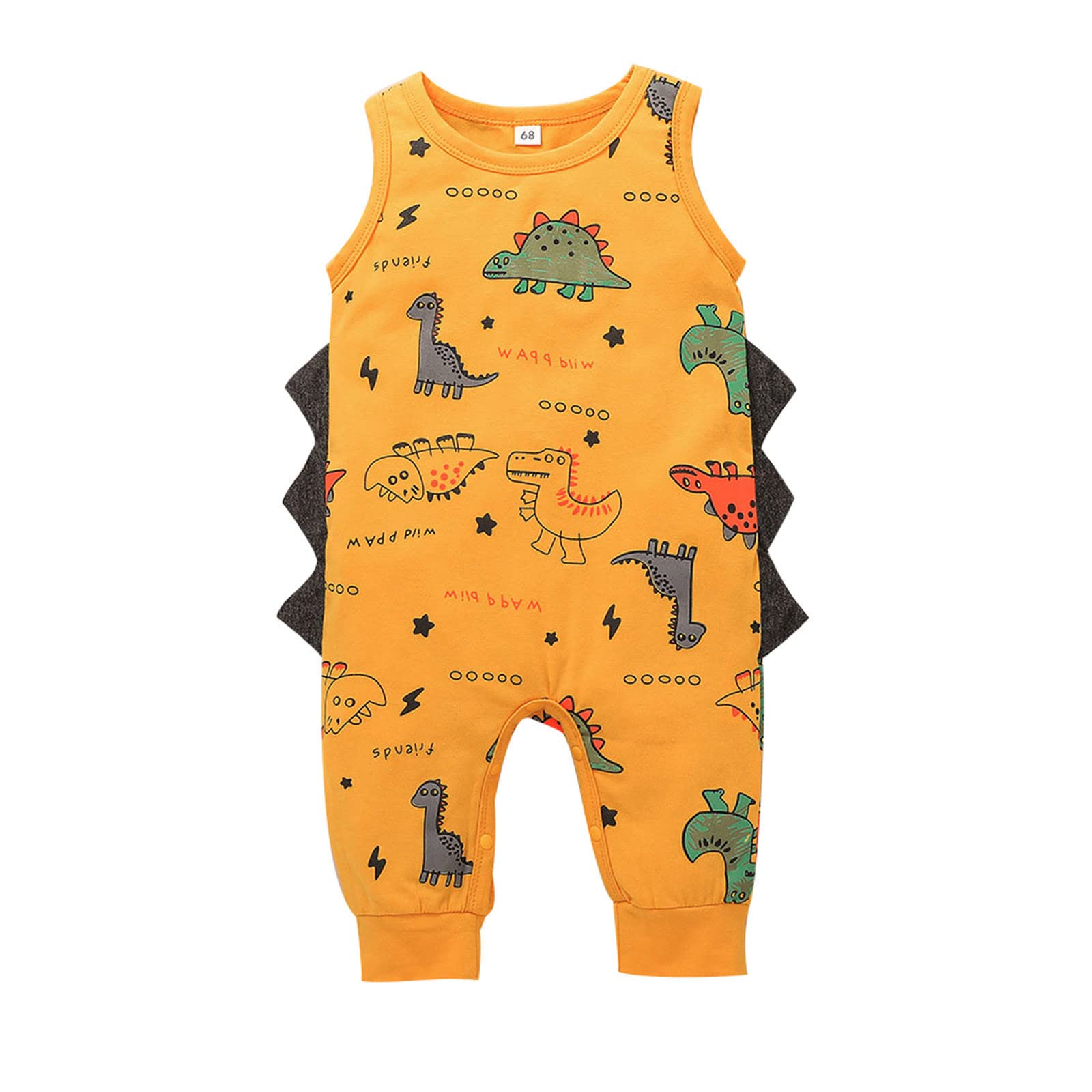 **Egbsmy Unisex Infant One-Piece Romper - Dinosaur Sleeveless Jumpsuit for Baby Girls & Boys | Soft & Comfortable Playwear for Toddlers (Ideal for Playdates, Daycare & Summer Outfits)**