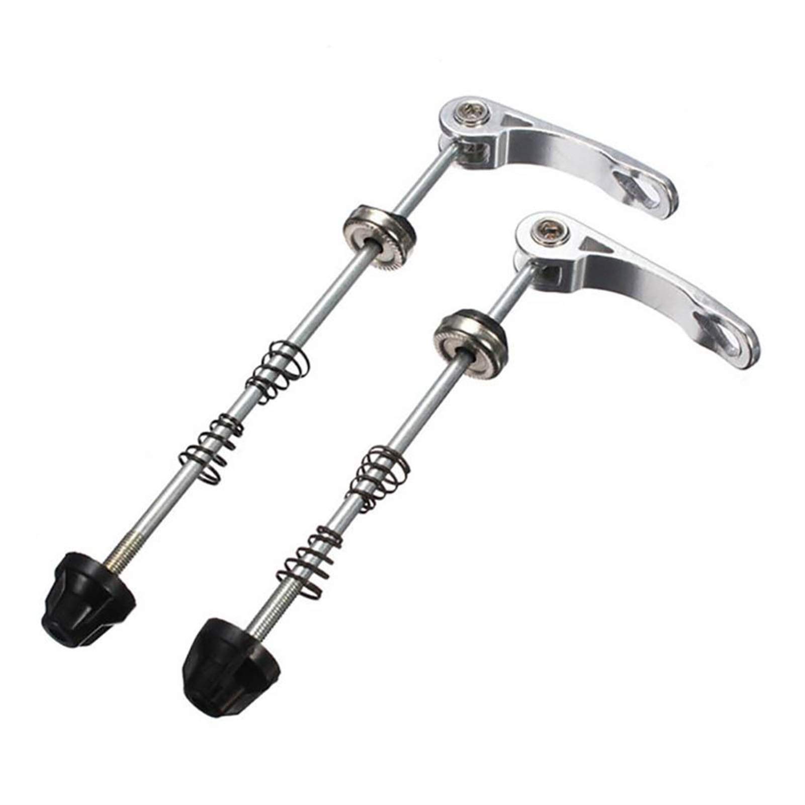 MTB & Road Bike Quick Release Skewers - 1 Pair Front/Rear Hub Levers for Secure Cycling - Silver Bike Accessories - Perfect for Commuting, Trail Riding & Bike Maintenance