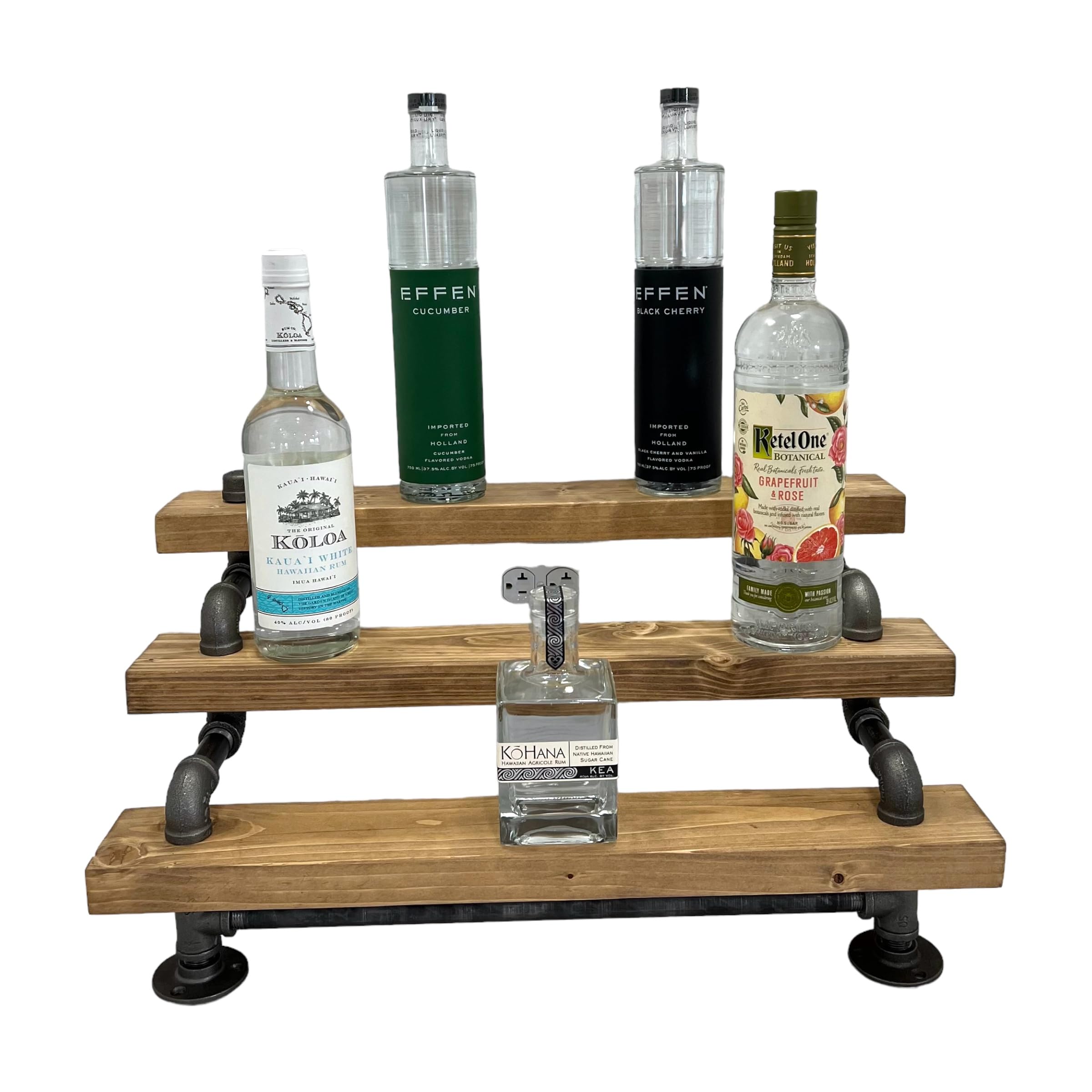 3-Tier Industrial Freestanding Liquor Shelf - 30