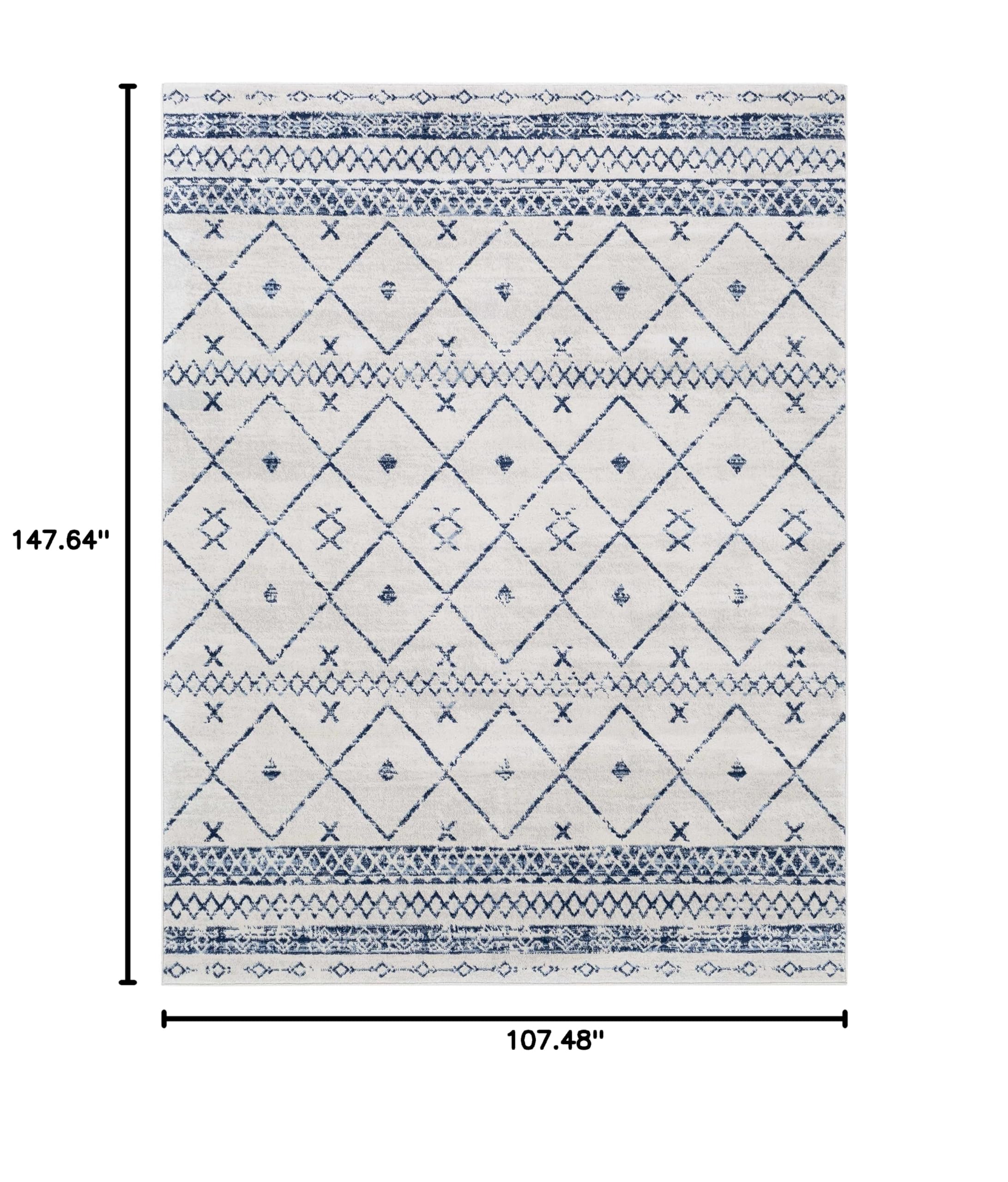 Hauteloom Everett Blue and Gray Area Rug 9' x 12'3