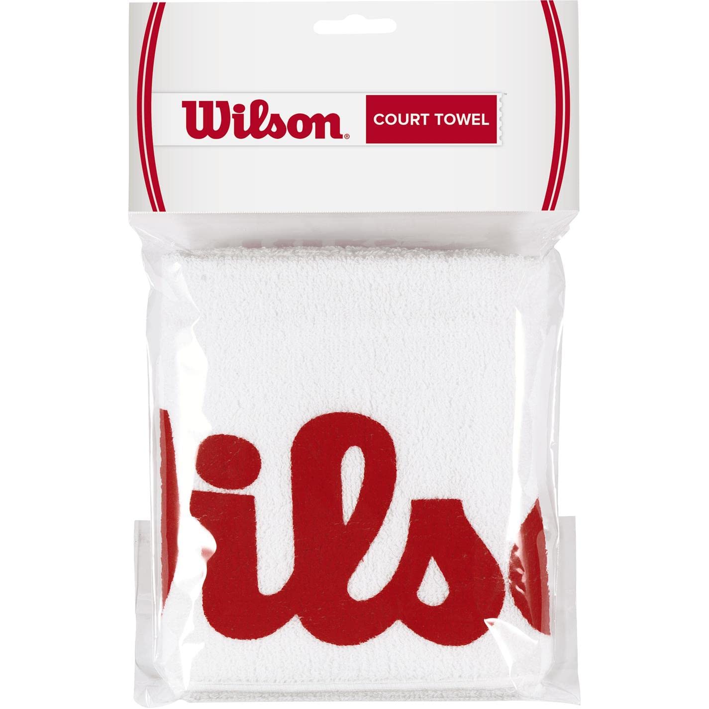 Wilson Sports Towel - Premium Absorbent Microfiber Gym & Basketball Court Towel - White & Red - Perfect for Workouts, Sports Games & Gym Sessions