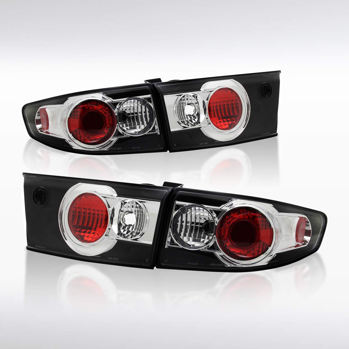 AUTOZENSATION Black Housing Clear Lens Tail Lights for 2003-2005 Honda Accord 4-Door Sedan - Left & Right Pair Assembly - Perfect for Night Driving & Car Customization