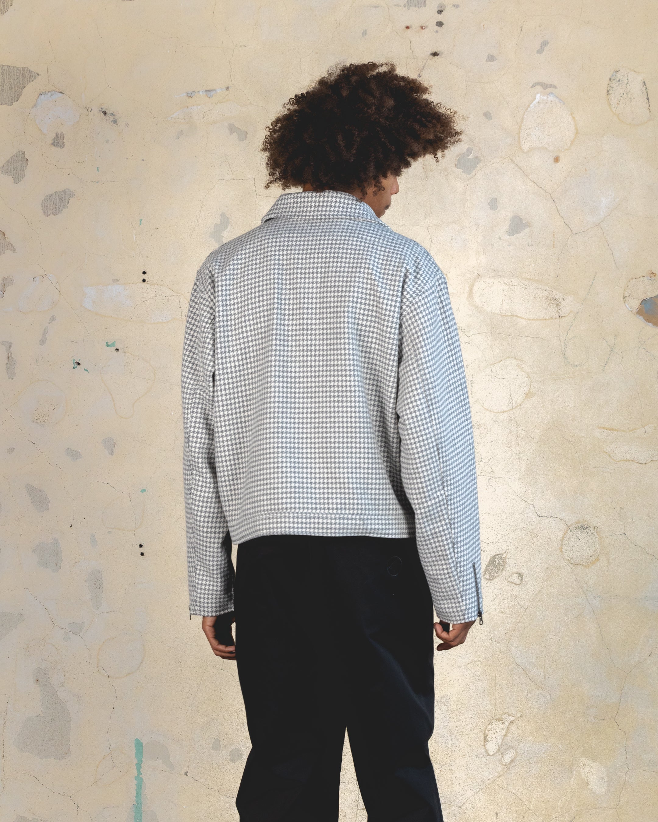 404 Studio Cropped Jacket Grey/White - Women's Fashion Streetwear Outerwear for Spring & Fall | Perfect for Casual Outings, Date Nights & Urban Style