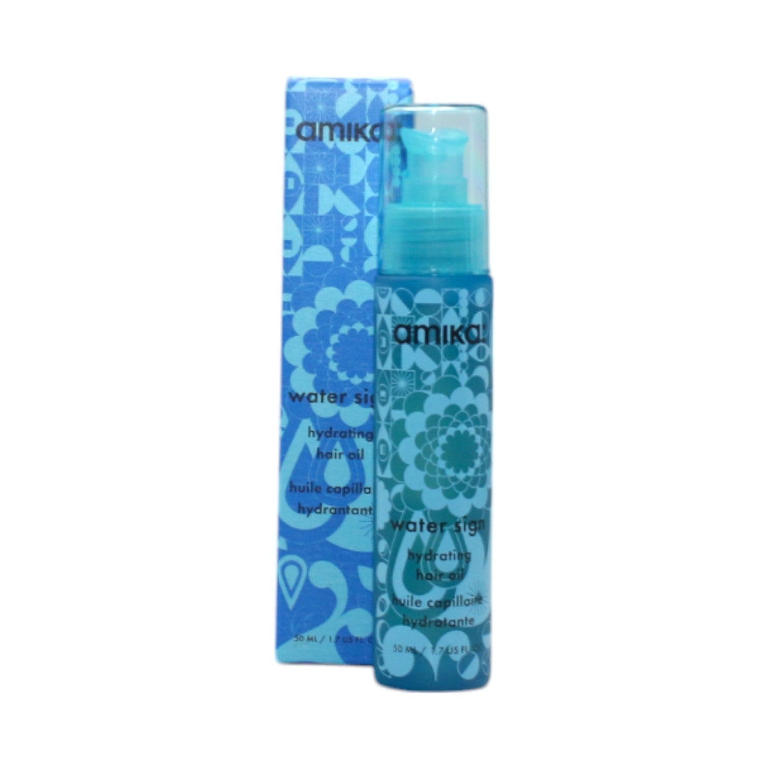 Amika Water Sign Hydrating Hair Oil 1.7 oz - Nourishing Argan Oil Treatment for Dry, Damaged Hair - Perfect for Daily Hydration & Frizz Control at Home or Salon
