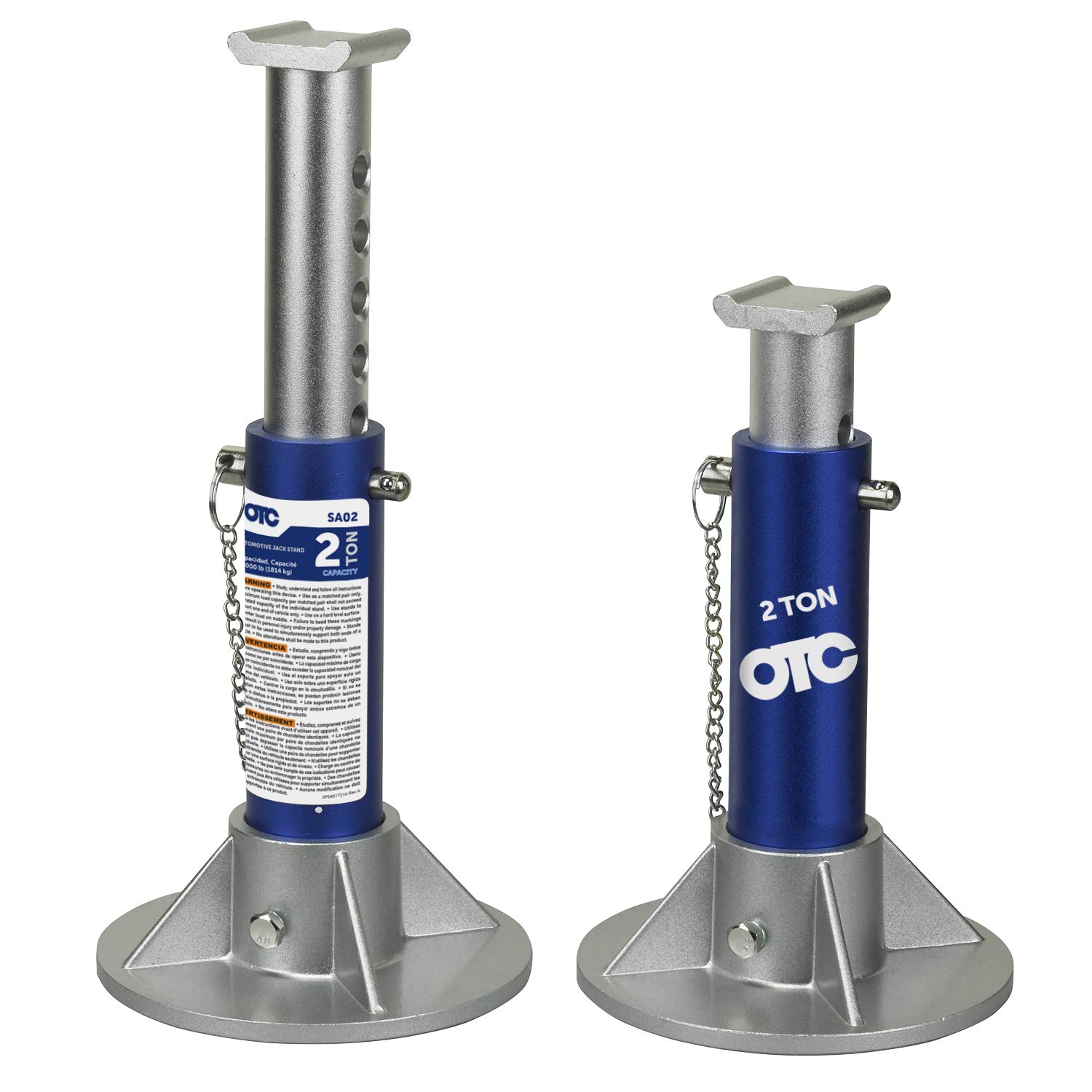 OTC SA02 2 Ton Aluminum Jack Stands - Heavy Duty Car Lift Support for Vehicle Maintenance & Repair - Perfect for Home Garage, Auto Shops & DIY Projects