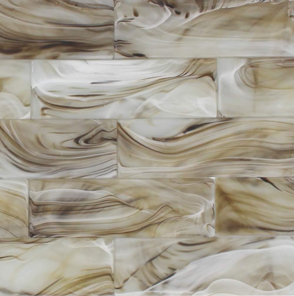 Glass Subway Tile Swirl Beige 3x9 - Premium Ceramic Wall & Backsplash Tile for Kitchen, Bathroom & Shower Renovation