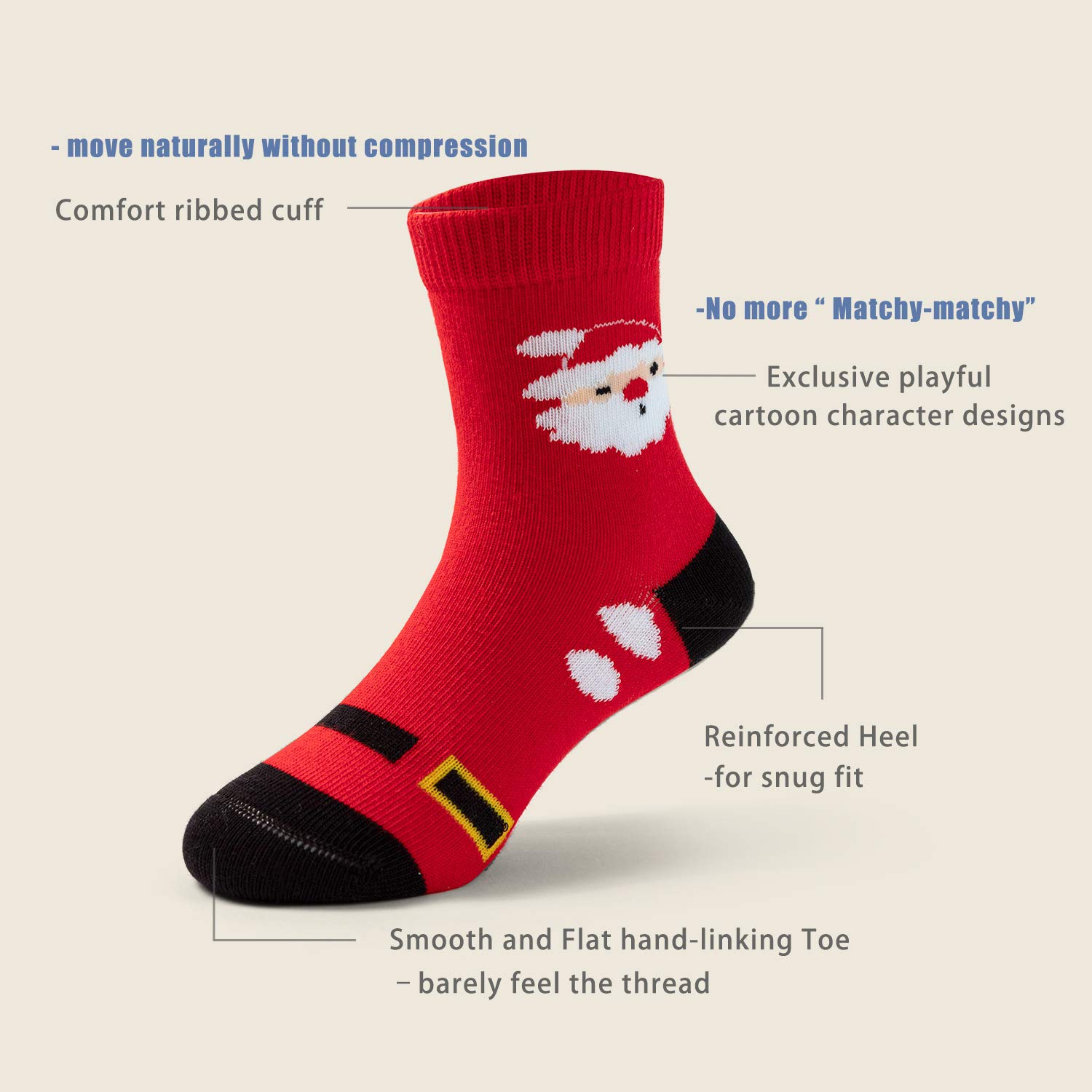 HowJoJo Boys Cotton Crew Socks - Seamless Toe Athletic Socks for Kids - Colorful Quarter-Length Sports Socks - Perfect for Running, Soccer & School Activities