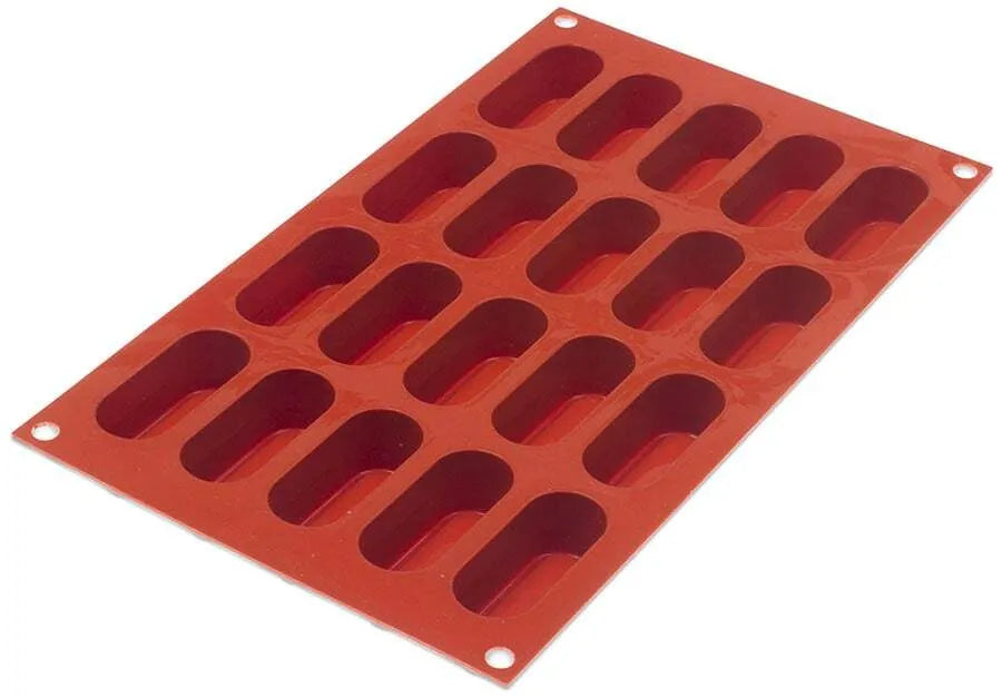 Non-Stick Orange Silicone Baking Mold - 20 Cavity Oval Indented Cupcake Pan for Cakes, Muffins, Chocolate & Desserts | Perfect for Home Baking, Party Treats & Holiday Cooking