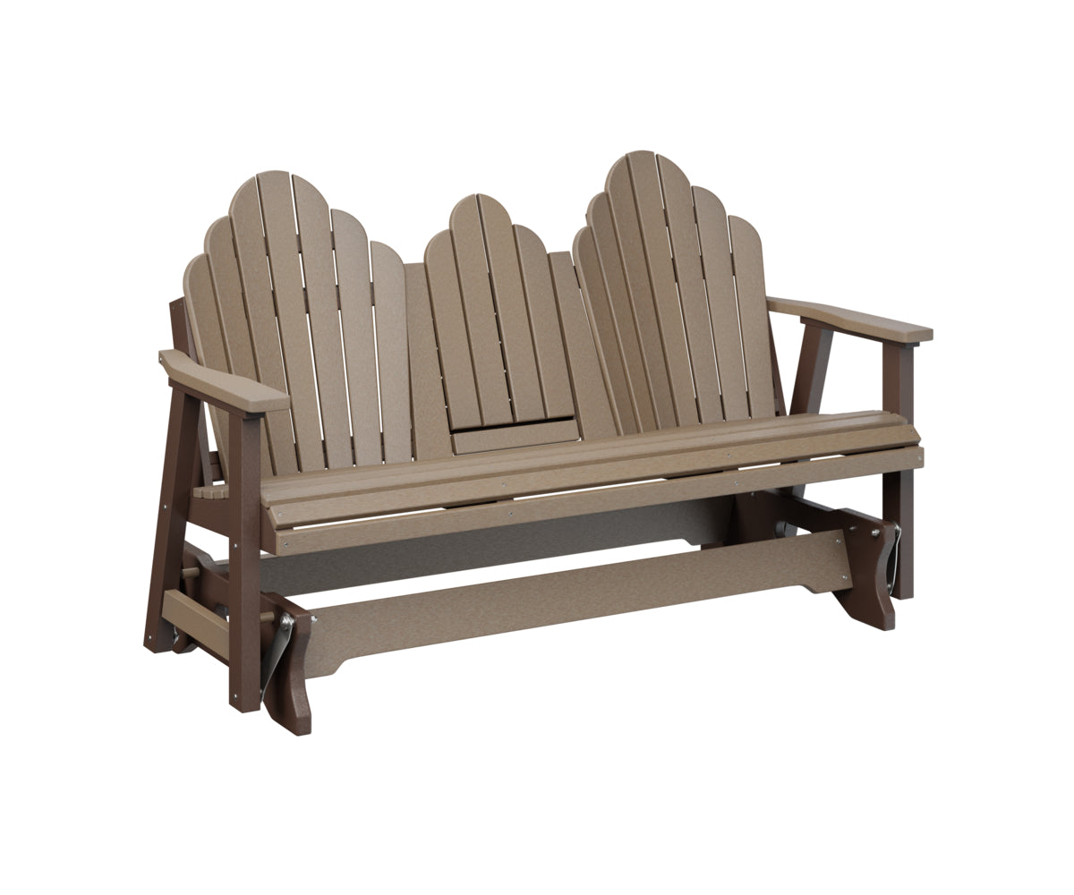 Berlin Gardens Cozi Back 3-Seat Porch Swing Glider with Cup Holder Console - Perfect for Outdoor Patio, Deck, Garden Relaxation