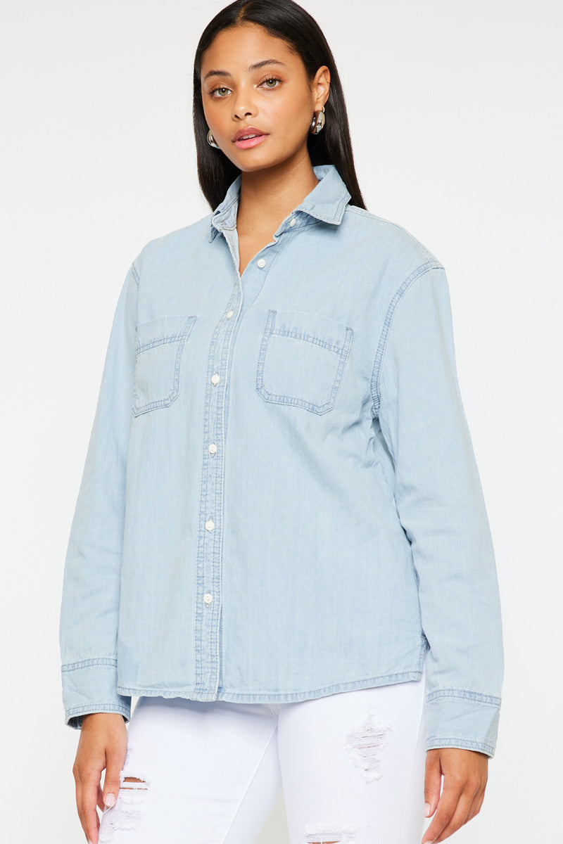 Barbara Boyfriend Shirt for Women - Soft & Comfortable Oversized Button Down Shirt - Casual Loose Fit Blouse for Everyday Wear, Work, and Date Nights