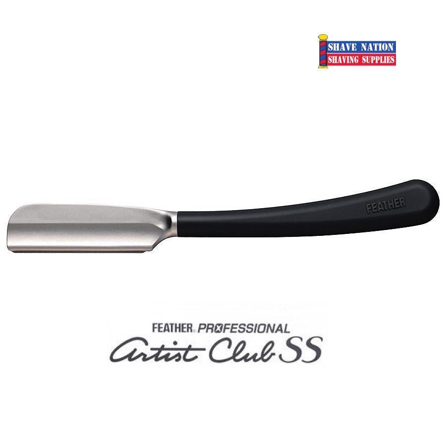 Feather Artist Club Japanese Straight Razor - Professional Barber Shaving Knife for Men - Black Handle - Perfect for Home Grooming & Salon Use