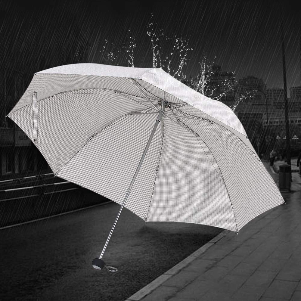 Triple Folding Umbrella for Rain & Sun - 8-Rib Windproof & Waterproof with 50+ UV Protection - Compact Travel Umbrella for Women & Men - Perfect for Commuting, Travel, and Outdoor Activities
