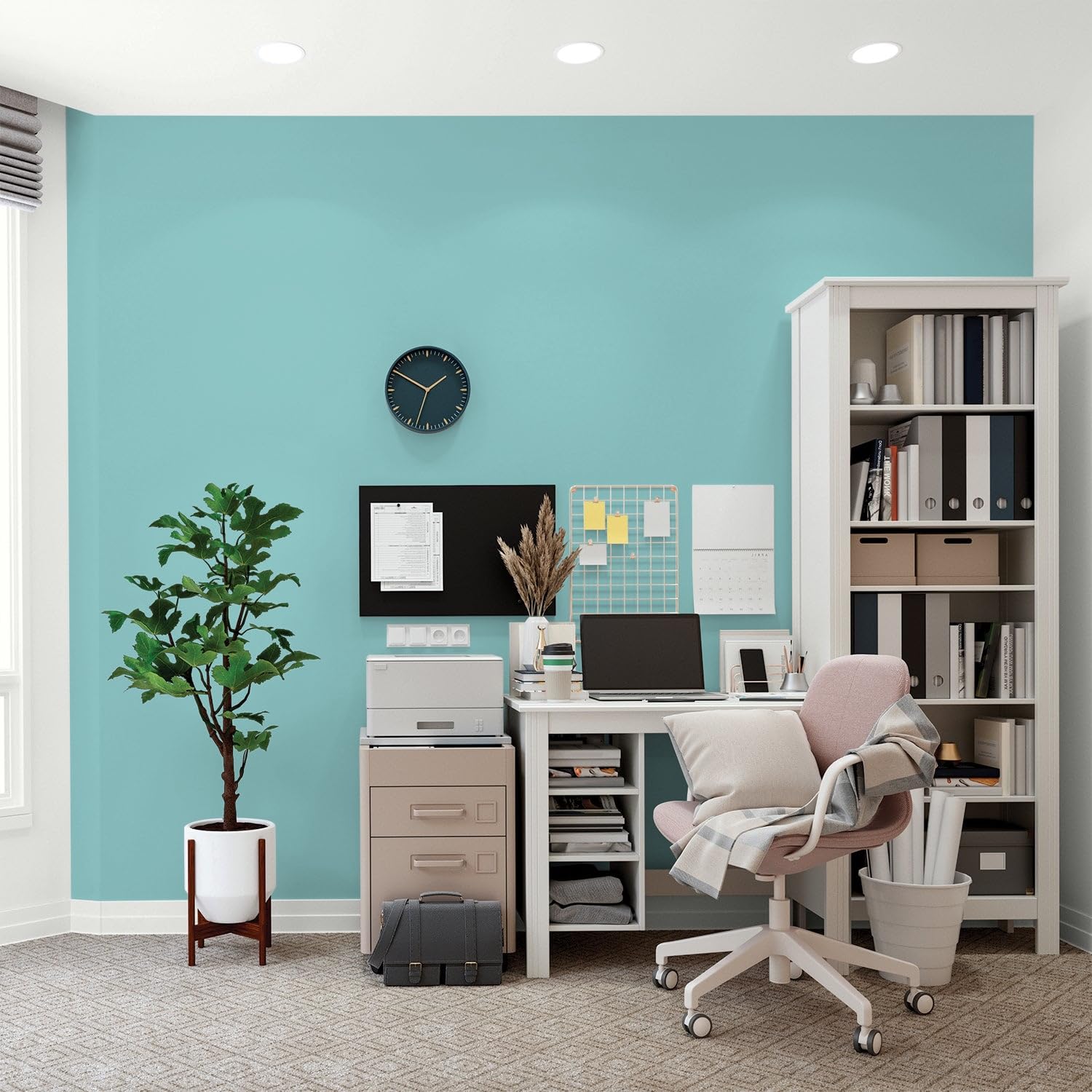 Glidden Interior Paint + Primer - Teal/Aqua Fiesta, One Coat Coverage, Flat Finish, 1 Gallon - Perfect for Living Rooms, Bedrooms & Home Decor Projects