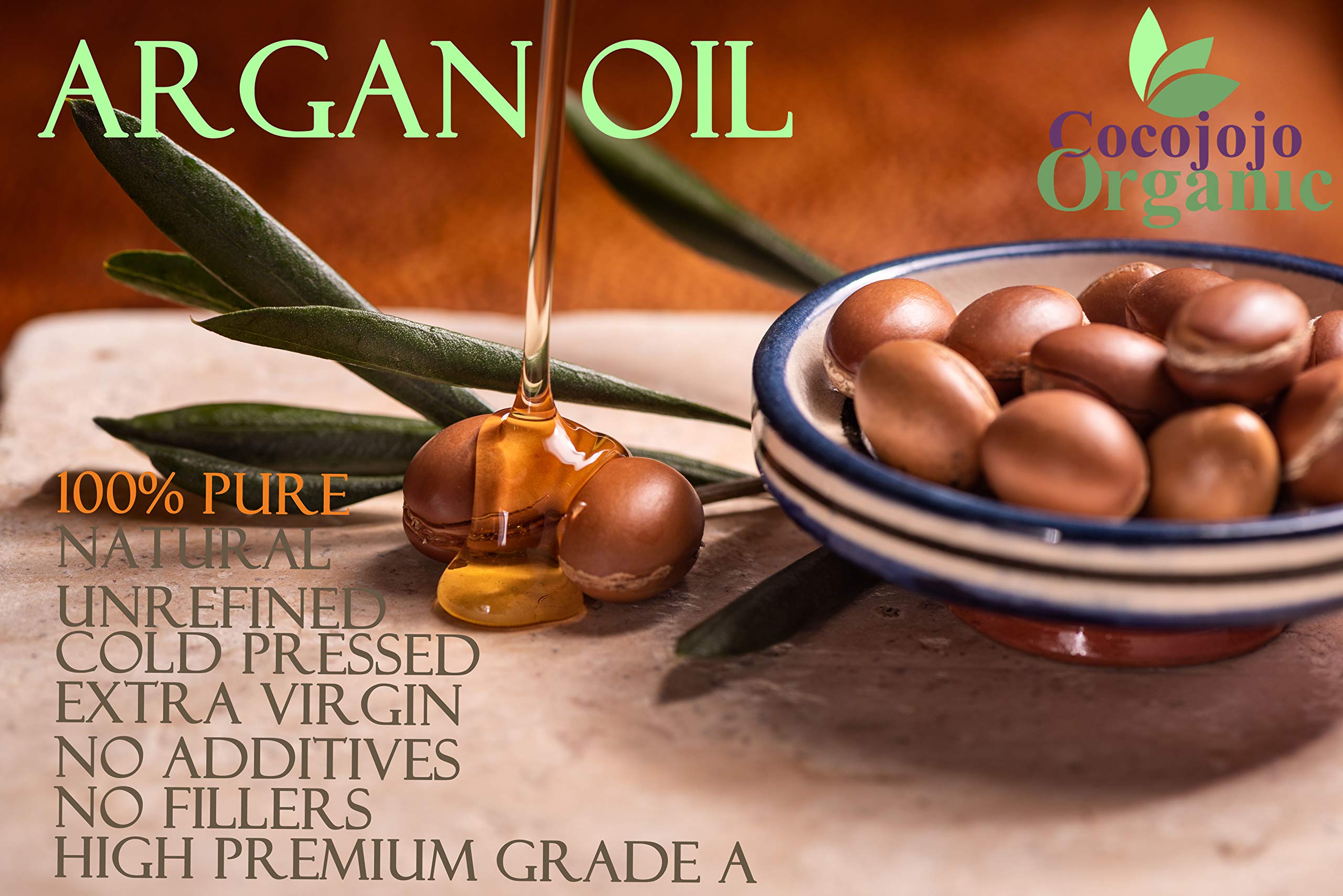 Pure Cold Pressed Extra Virgin Moroccan Argan Oil (1 Gallon/128oz) - 100% Natural Carrier Oil for Hair, Skin, Nails & Beard - Hydrating & Nourishing Treatment - Perfect for DIY Beauty, Massage & Hair Care Routines