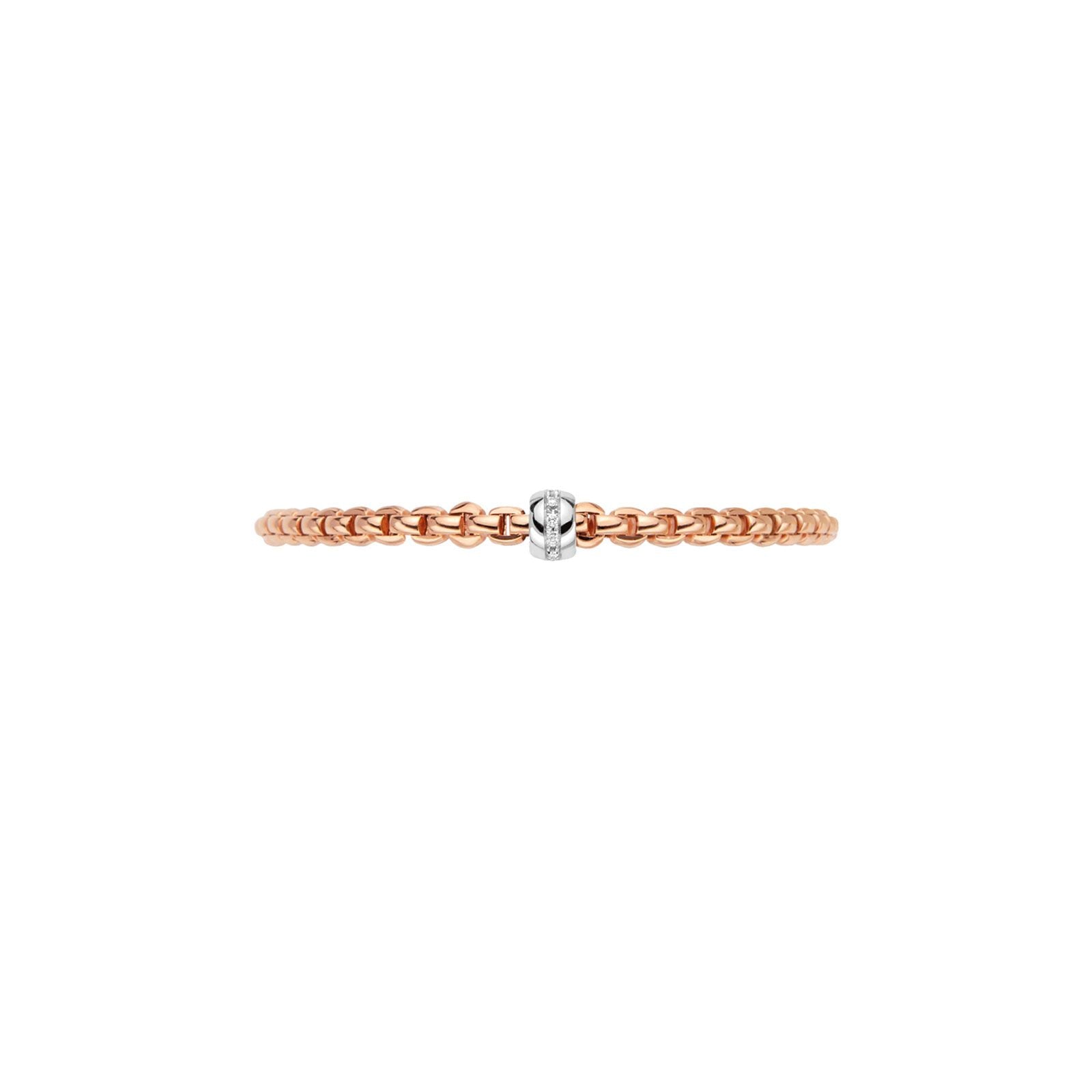 18ct Rose & White Gold Diamond Flex'it Bracelet by Eka | Elegant Adjustable Jewelry for Women | Perfect for Weddings, Anniversaries & Special Occasions