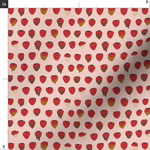 Strawberry Pink Small Scale Printed Minky Fabric by The Yard - Soft Plush Material for Sewing Baby Blankets, Quilt Backing & DIY Projects - Perfect for Nursery Decor, Cuddly Blankets & Crafting
