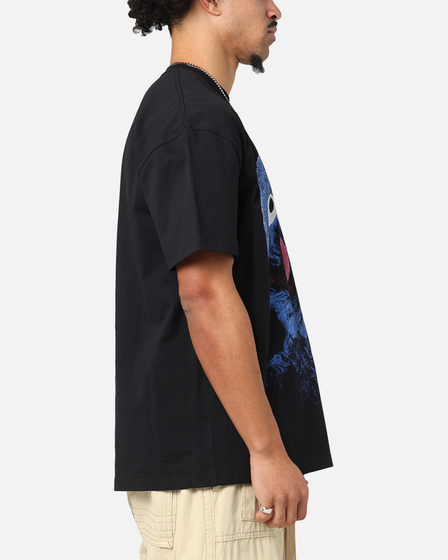 American Thrift X Sesame Street Grover Graphic Heavy Cotton T-Shirt - Black | Casual Wear, Street Fashion, Pop Culture Tee