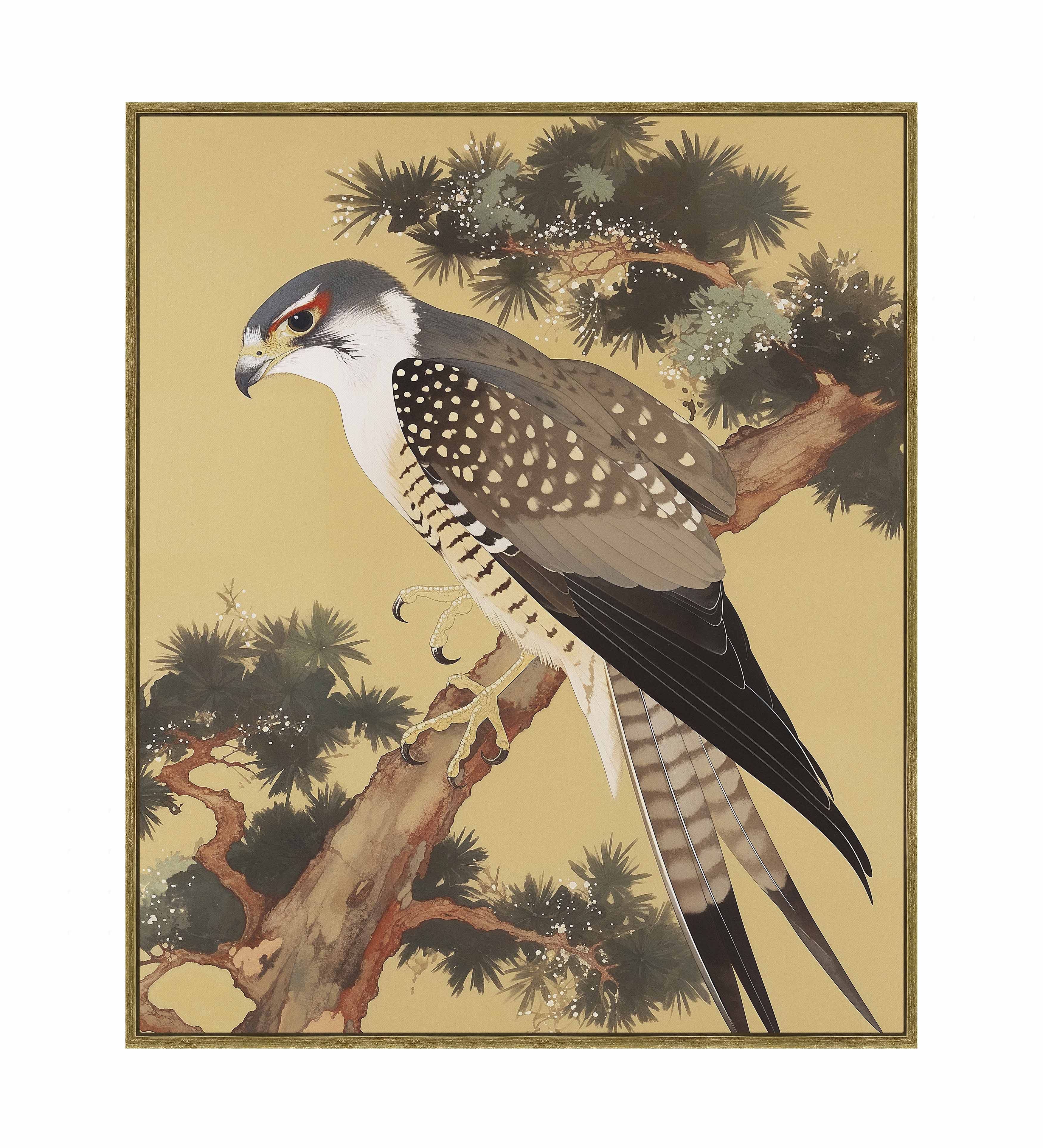 Graceful Sentinel Falcon in Pine Grove - Stunning Gallery Wrapped Canvas Art for Home & Office Decor | Nature Wildlife Wall Art for Living Room, Bedroom