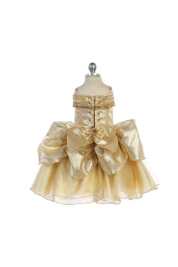 Gala Gold Princess Dress for Girls - Elegant Birthday Party Gown with Sparkle Details (Style 1220) | Perfect for Birthday Parties, Pageants, and Special Occasions