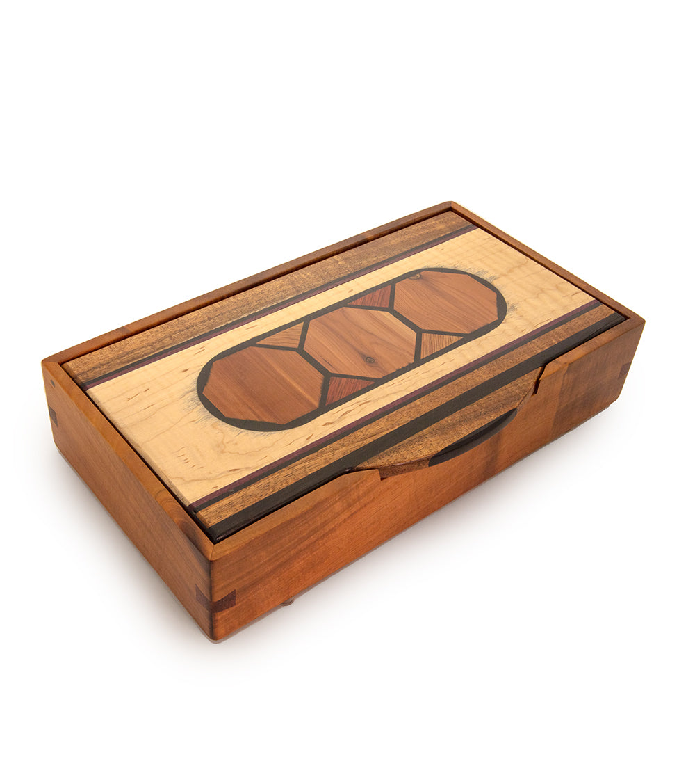 Handcrafted Koa Wood Marquetry Jewelry Box - Hawaiian Prosperity Design - Perfect for Gift Giving & Jewelry Storage