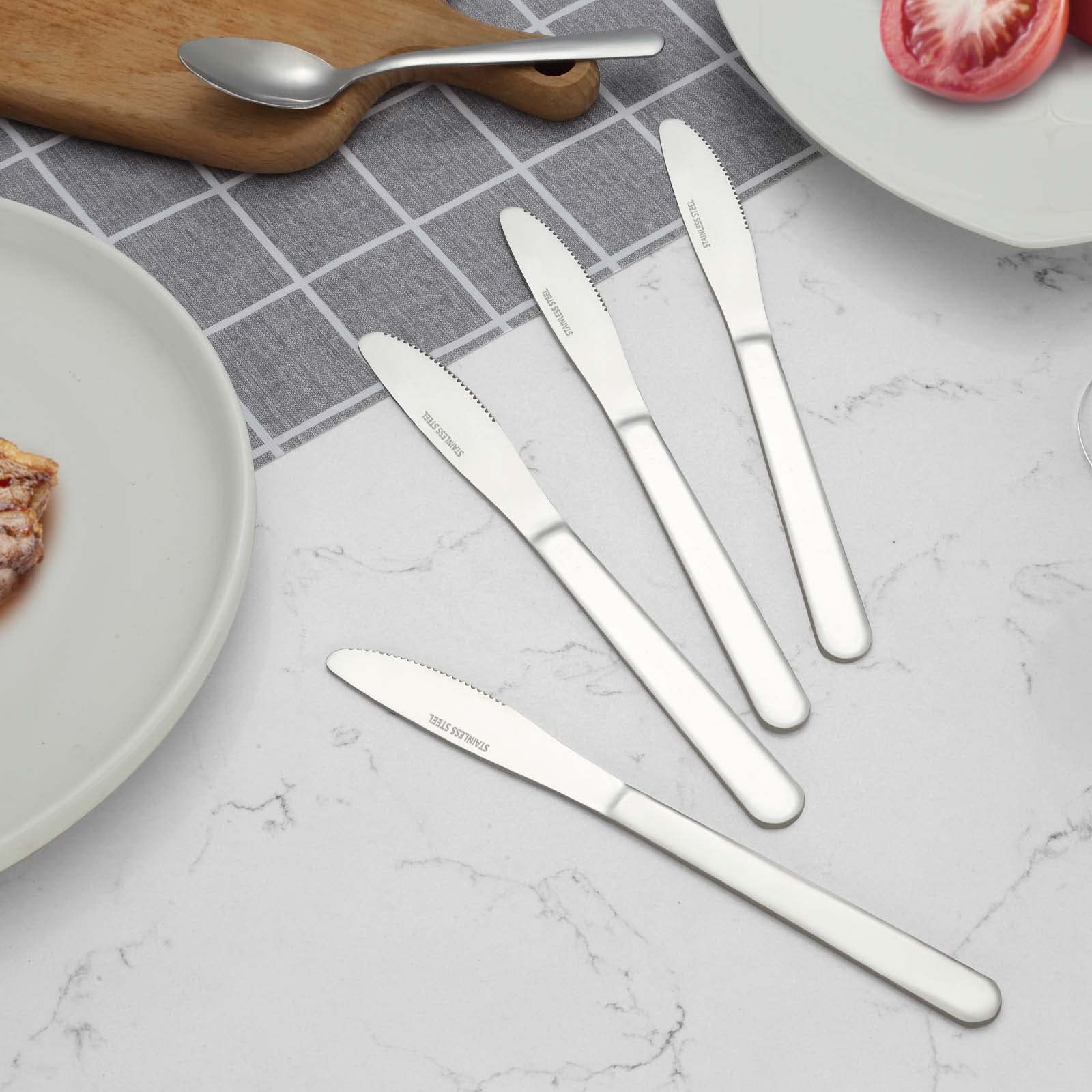36-Piece Stainless Steel Dinner Knives Set - 8.1 Inch Mirror Polished Butter Knives for Restaurant & Home Use - Dishwasher Safe Food Grade Silverware - Perfect for Dining, Parties & Everyday Meals