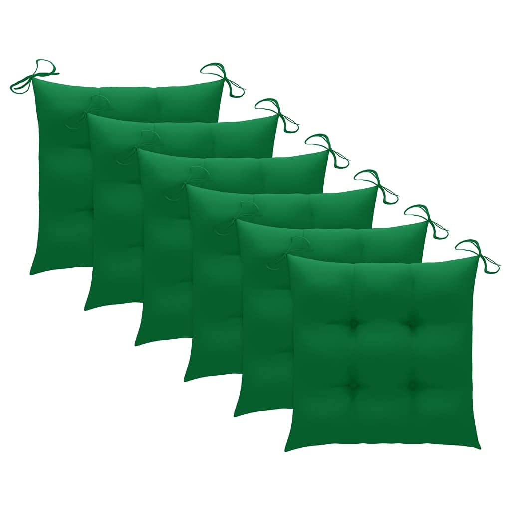 Premium 6-Pack Green Seat Cushions (19.7