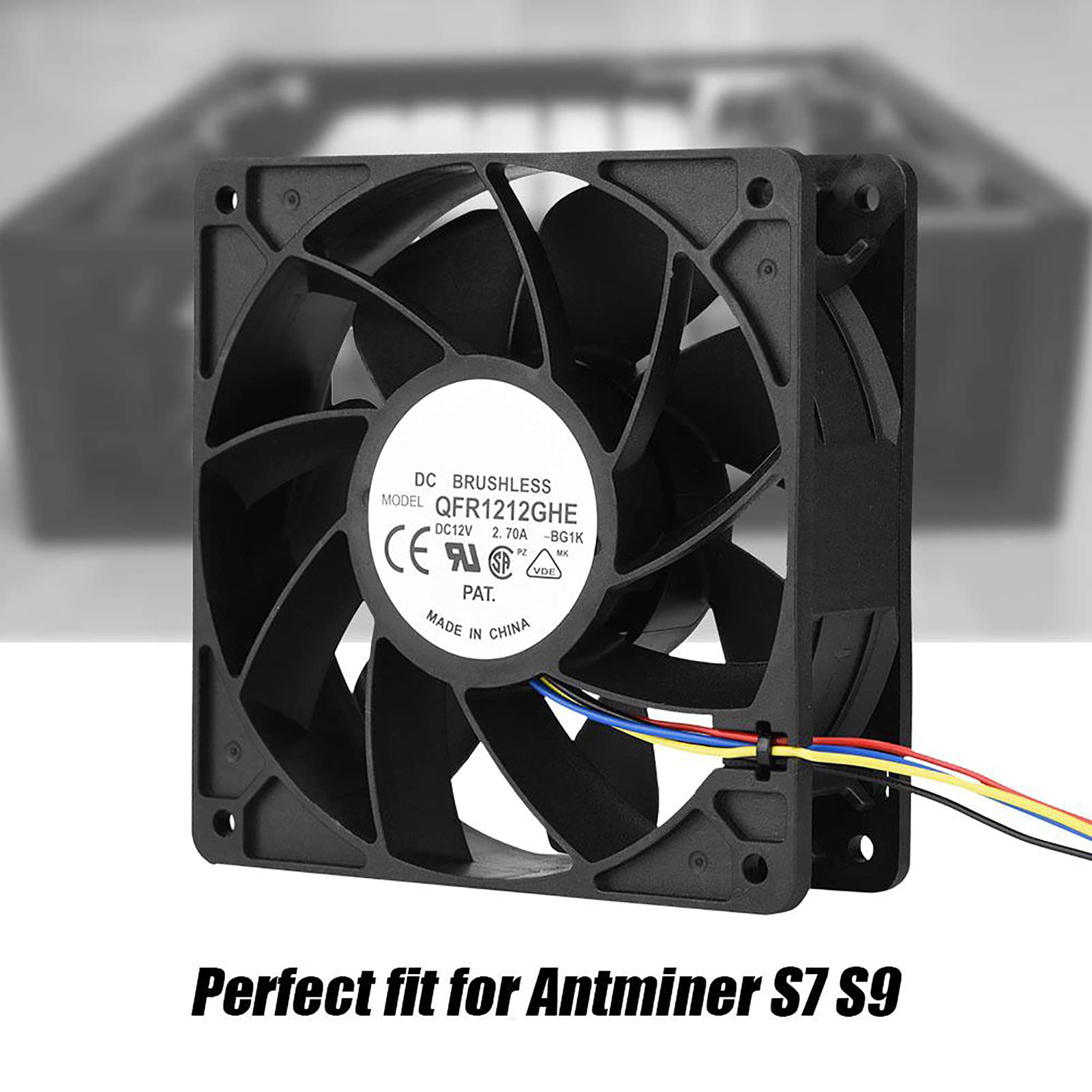 High Performance 6000RPM Ultra Quiet 4-Pin PWM CPU Cooling Fan - DC 12V 2.7A Brushless PC Case Fan for Antminer S7 S9 - Perfect for Cryptocurrency Mining Rigs & High-End Gaming PCs