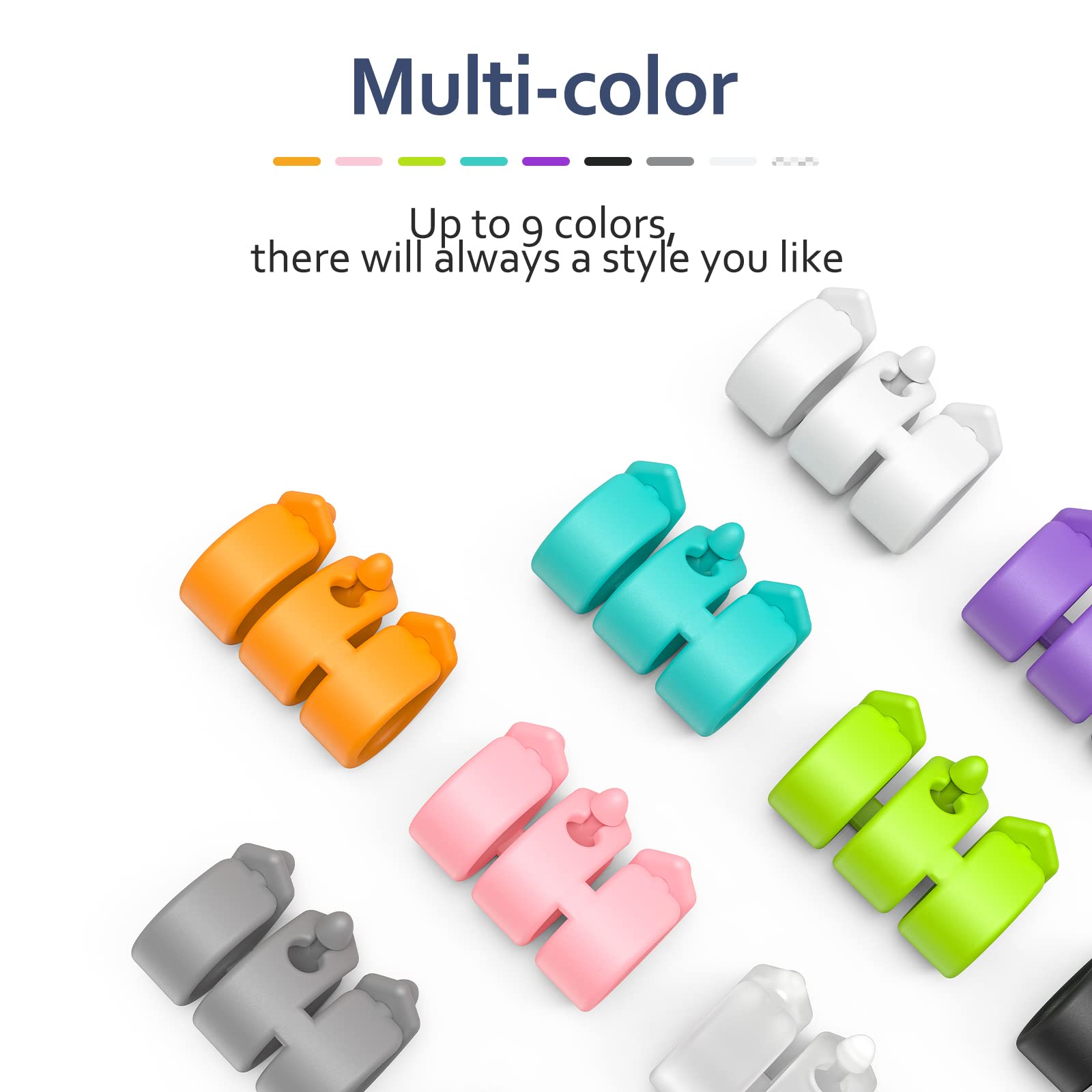 3 Pack Reusable Cable Organizer Straps - Multipurpose Cord Protector for Earbuds, Headphones & Electronics | Tangle-Free Cable Management (Black/Pink/Blue) | Perfect for Travel, Office & Home Organization