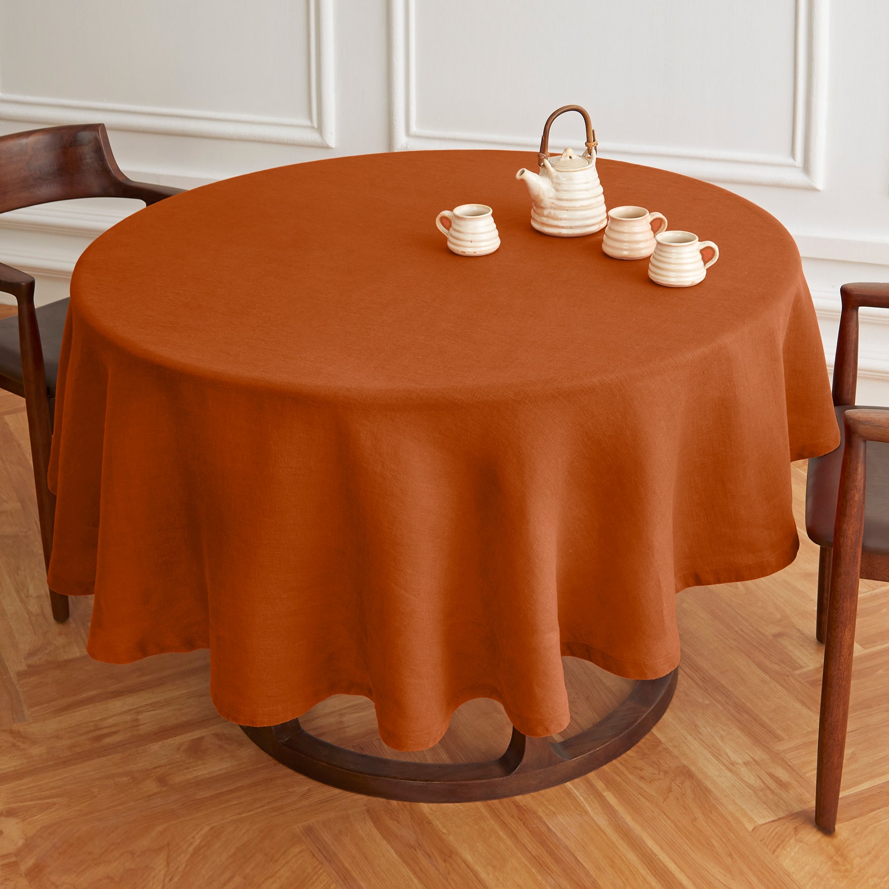 Sonoma Round Tablecloth - Premium Cotton Fabric for Dining & Parties - Perfect for Holiday Gatherings, Weddings & Home Decor