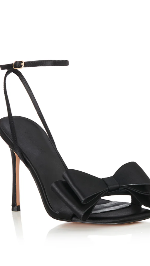 Gabby Heel Black Satin - Elegant High Heels for Women | Perfect for Parties, Weddings & Evening Events