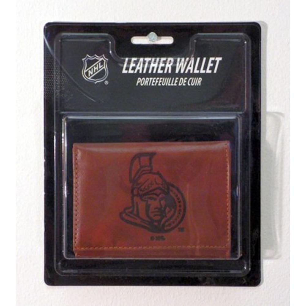 Ottawa Senators NHL Embossed Leather Trifold Wallet - Official Licensed Men's Wallet for Hockey Fans - Perfect for Game Day, Collectibles & Everyday Use