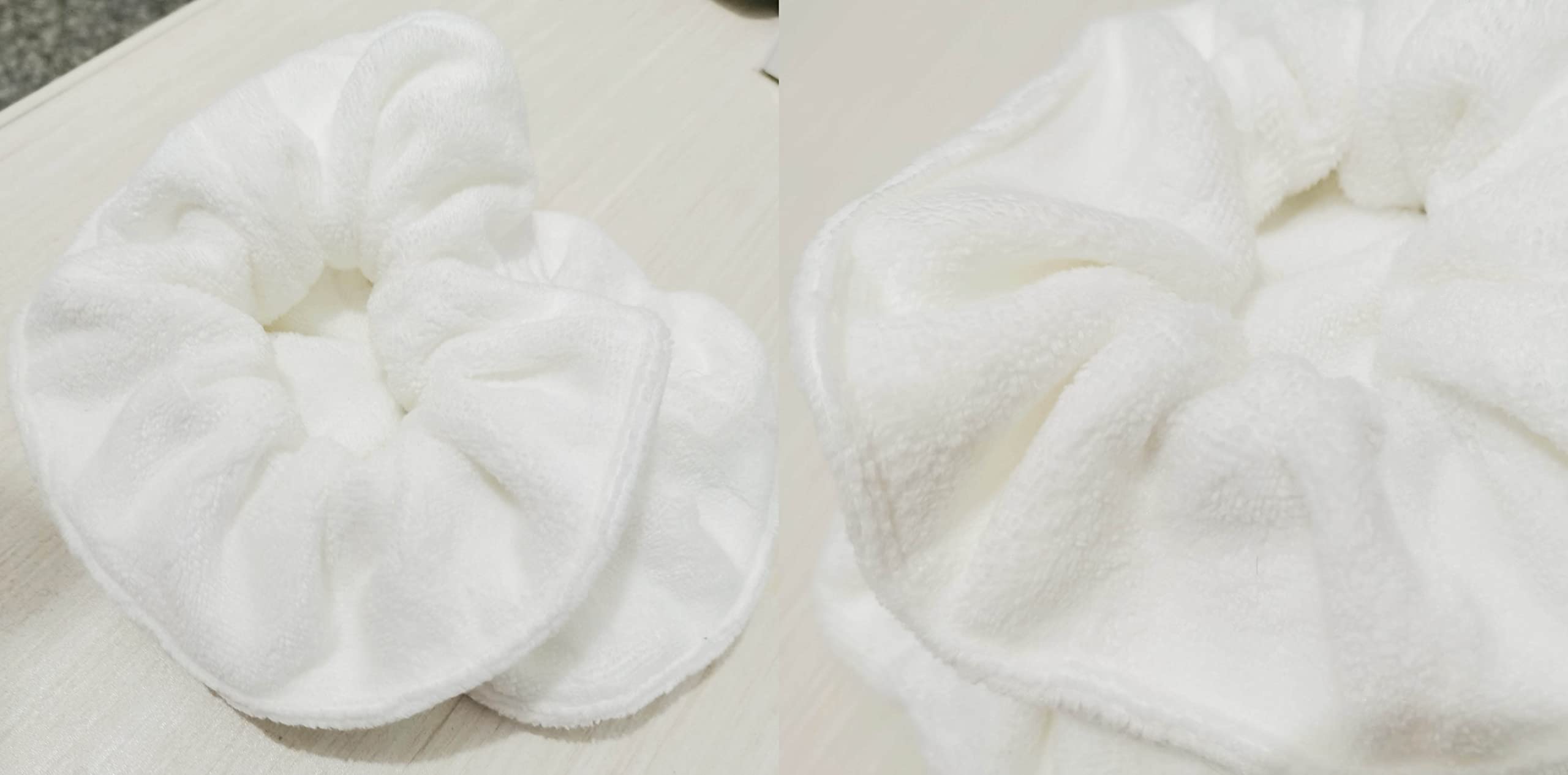 Ultra Soft Microfiber Hair Towel Scrunchies - Super Absorbent Hair Towel Wrap for Frizz Free & Heatless Hair Drying - Large Thick Hair Ponytail Holder - Premium 2 Pack (White) - Perfect for Post-Shower, Gym, Travel & Home Hair Care