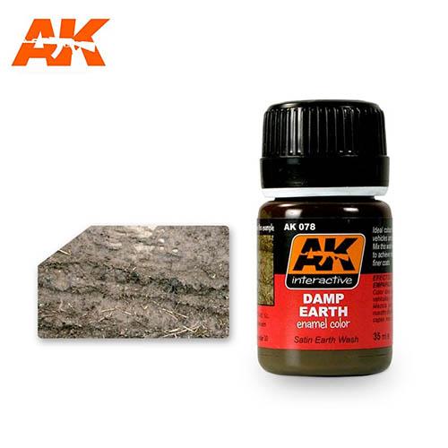 AK Interactive AK078 Weathering Damp Earth Effects Enamel Paint - 35ml Bottle for Model Kits, Dioramas & Miniature Painting - Realistic Terrain & Mud Effects for Wargaming, Military Models & Scale Scenes