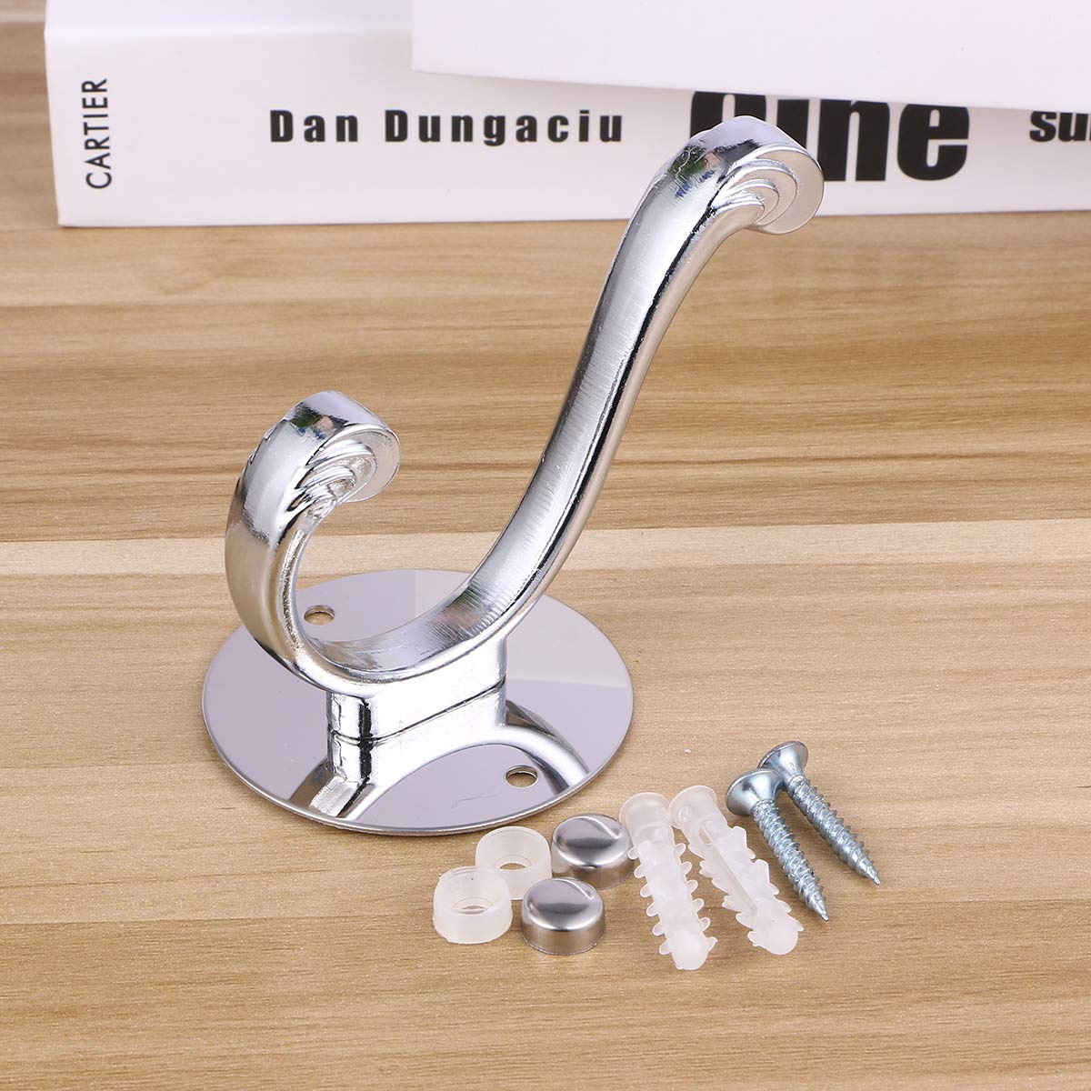 4-Pack Stainless Steel Wall Hooks by Cabilock - Heavy Duty Metal Hangers for Home Organization, Kitchen, Bathroom & Entryway Storage