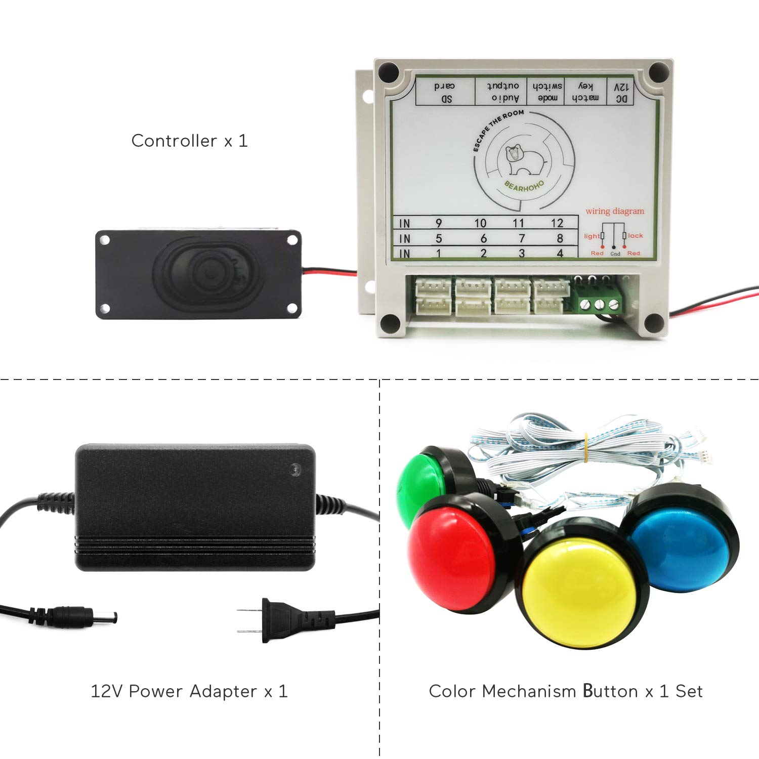 Escape Room Button Mechanism - 5 Color Options for 12V Magnetic Lock Control - Perfect for Exit Game Owners, Players & Adventurers (1 Button, No Video) - Ideal for Puzzle Rooms, Team Building & Interactive Adventures