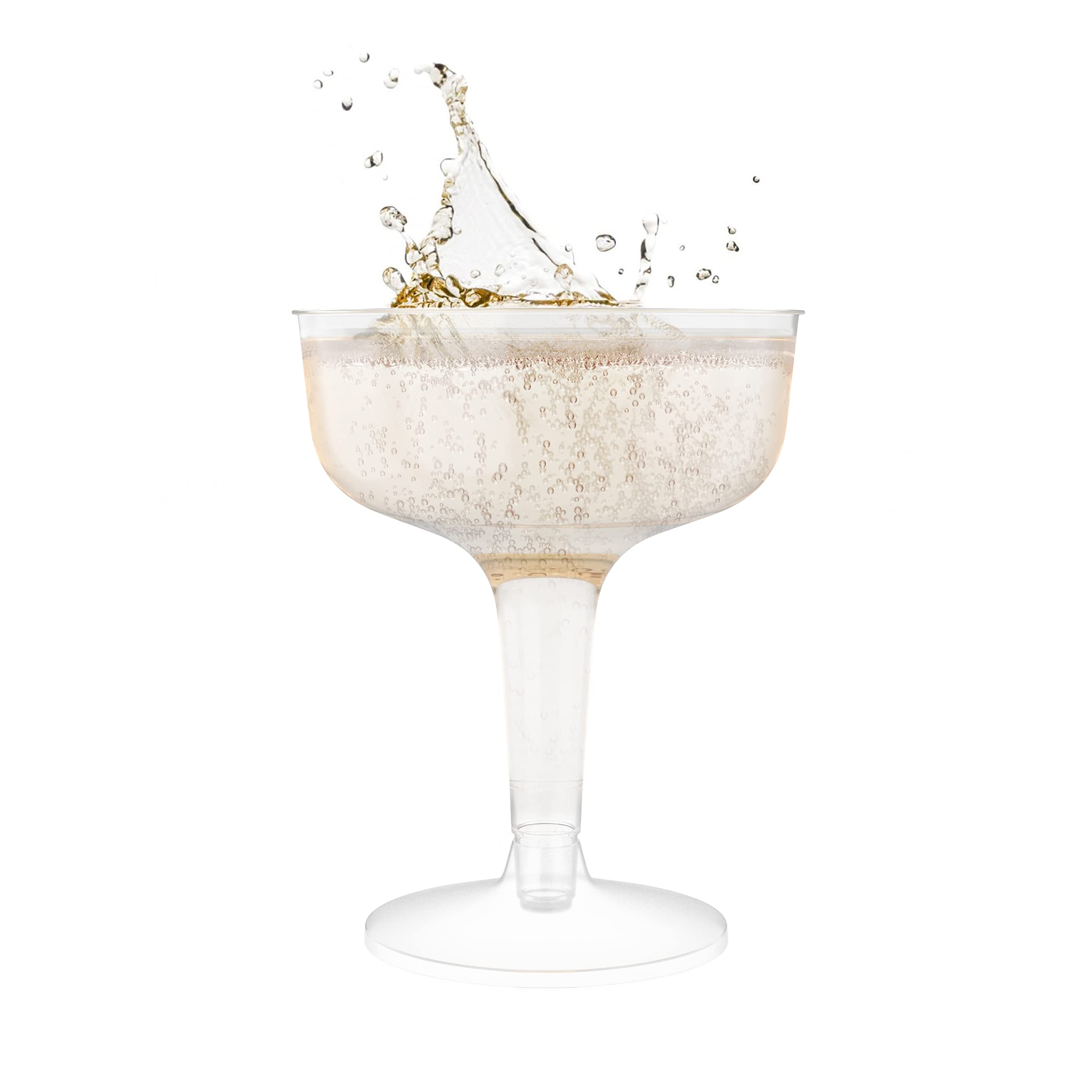 288-Pack 4oz Clear Plastic Champagne Coupe Glasses with Stem | Disposable Crystal Cups for Weddings, Birthdays, Parties & Events | Elegant Drinkware for Toasts, Celebrations & Cocktail Receptions