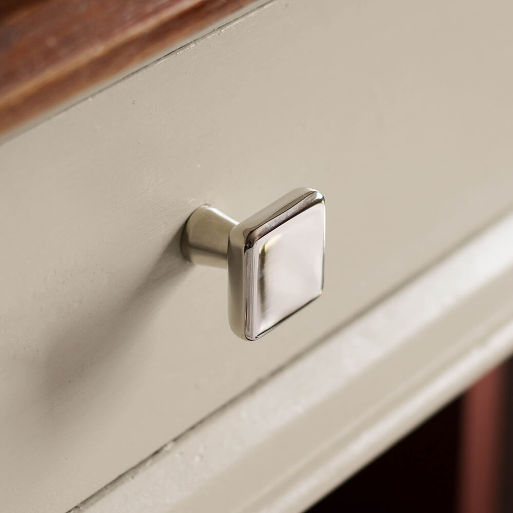 Polished Nickel Cabinet Knobs - Elegant Square Drawer Pulls for Kitchen & Bathroom Cabinets - Perfect for Modern Home Decor & Furniture Upgrade