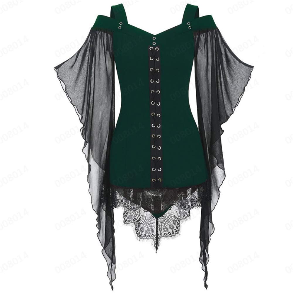 Gothic Lace Strappy Ruffle Dress for Women - Sexy Cold Shoulder Clubwear & Halloween Costume | Perfect for Night Out, Party, Cosplay and Special Occasions